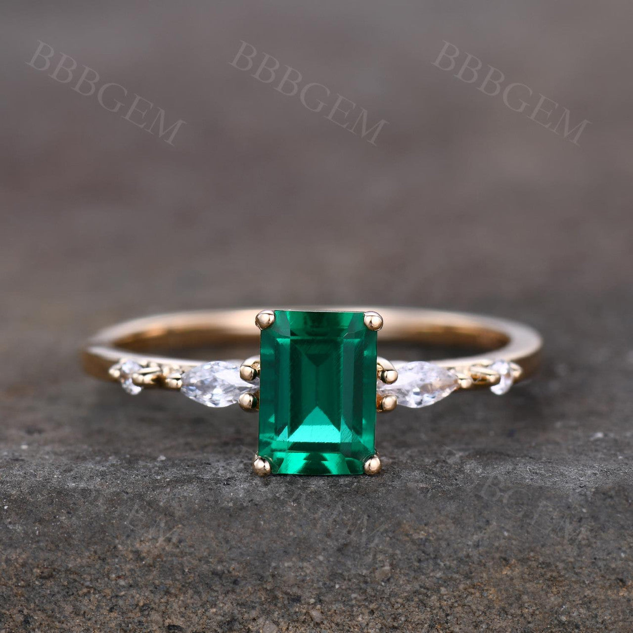 1CT Emerald Cut Lab-Created Moissanite Ring in Rose Gold – Perfect for Engagement, Wedding, Anniversary & Everyday Elegance
