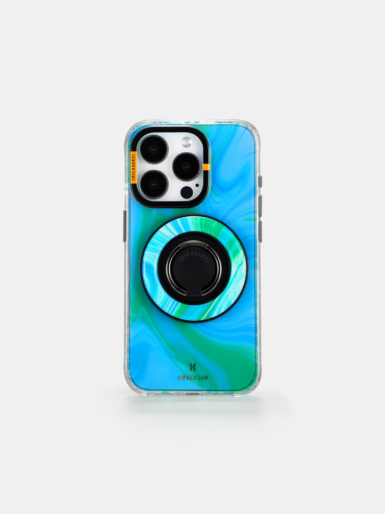 Magnetic Ring Spinner Stand - Magsafe Compatible Phone Holder for iPhone 15/14/13, Aqua Jade Color - Perfect for Desk, Car, and Home Use