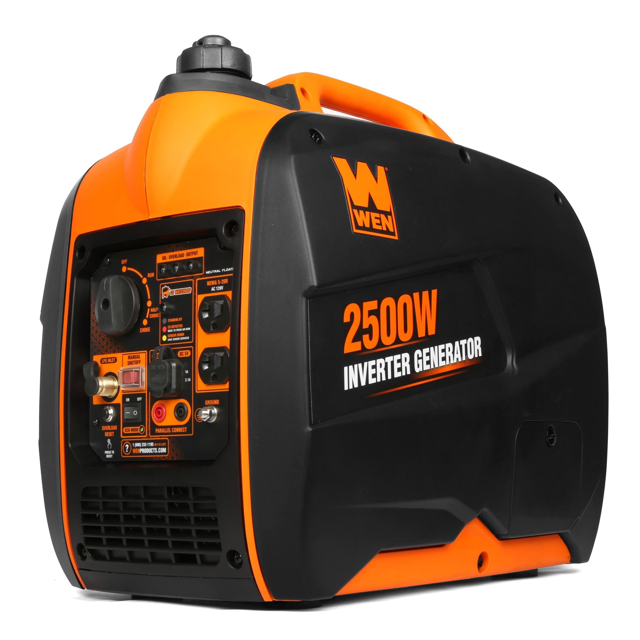 WEN DF250iX 2500W Super Quiet Portable Dual Fuel Inverter Generator with CO Sensor & Fuel Shut Off - Perfect for Camping, RV Trips & Emergency Power Backup