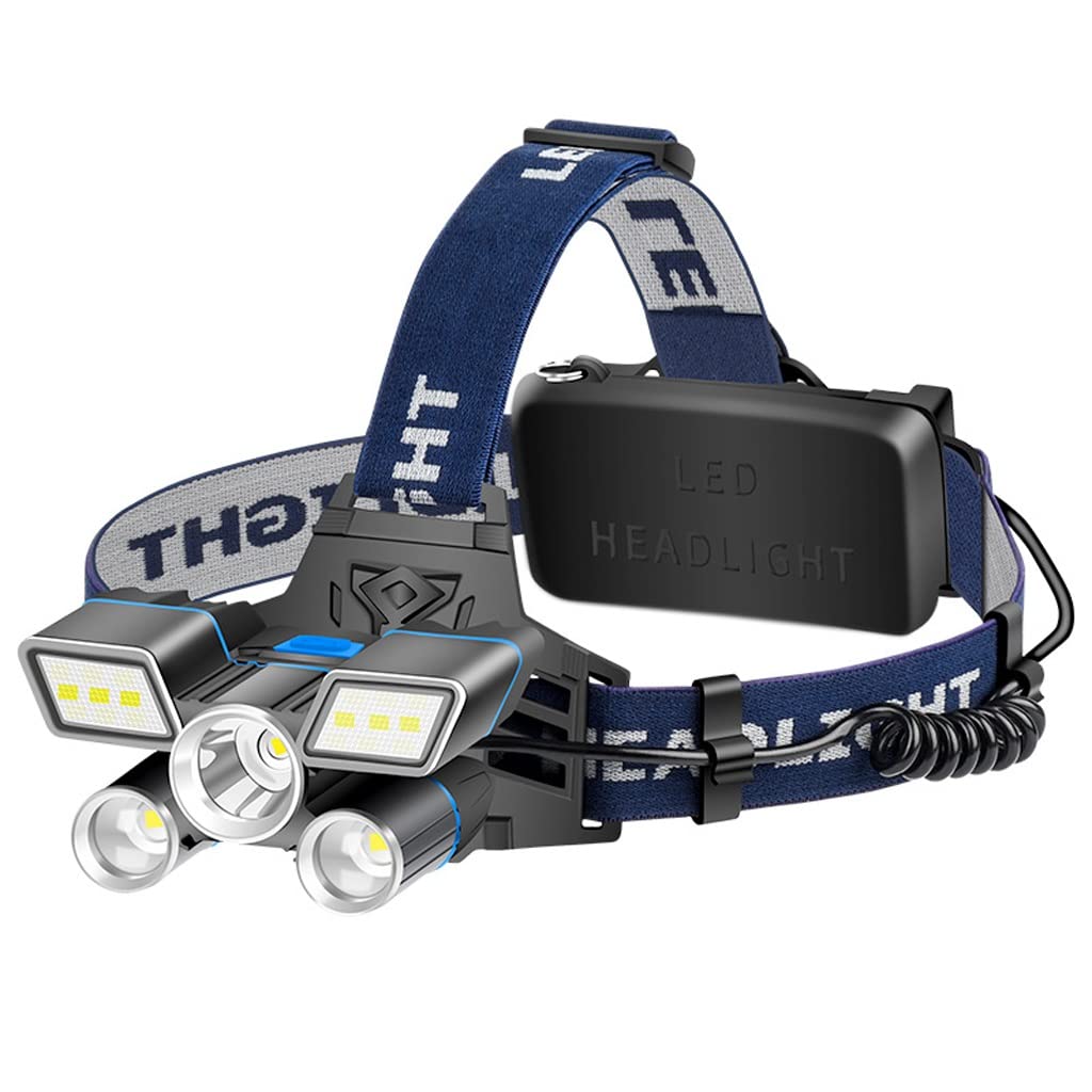 5 LED High Power Bright Aircraft Light - USB Rechargeable, Waterproof Outdoor Warning & Fishing Headlamp (TG-T118) - Perfect for Night Fishing, Camping, Hiking & Emergency Situations