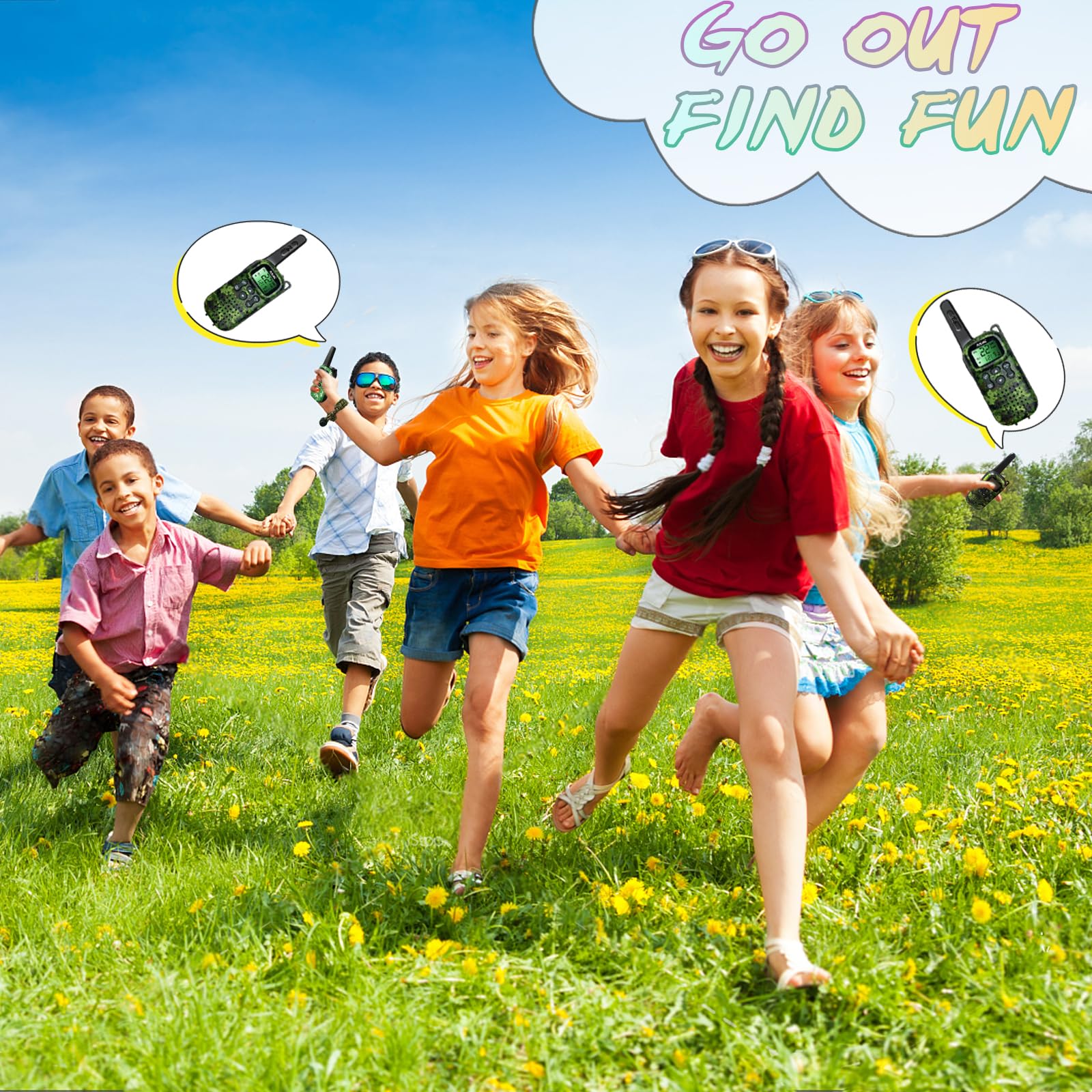 Kids Walkie Talkies for Boys Age 6-8 - Outdoor Pretend Play Toy Set for Police, Military & Spy Adventures - Durable Camping Gear for Birthday Gifts & Christmas Presents (Green) - Perfect for Backyard Exploration, Camping Trips & Adventure Playdates