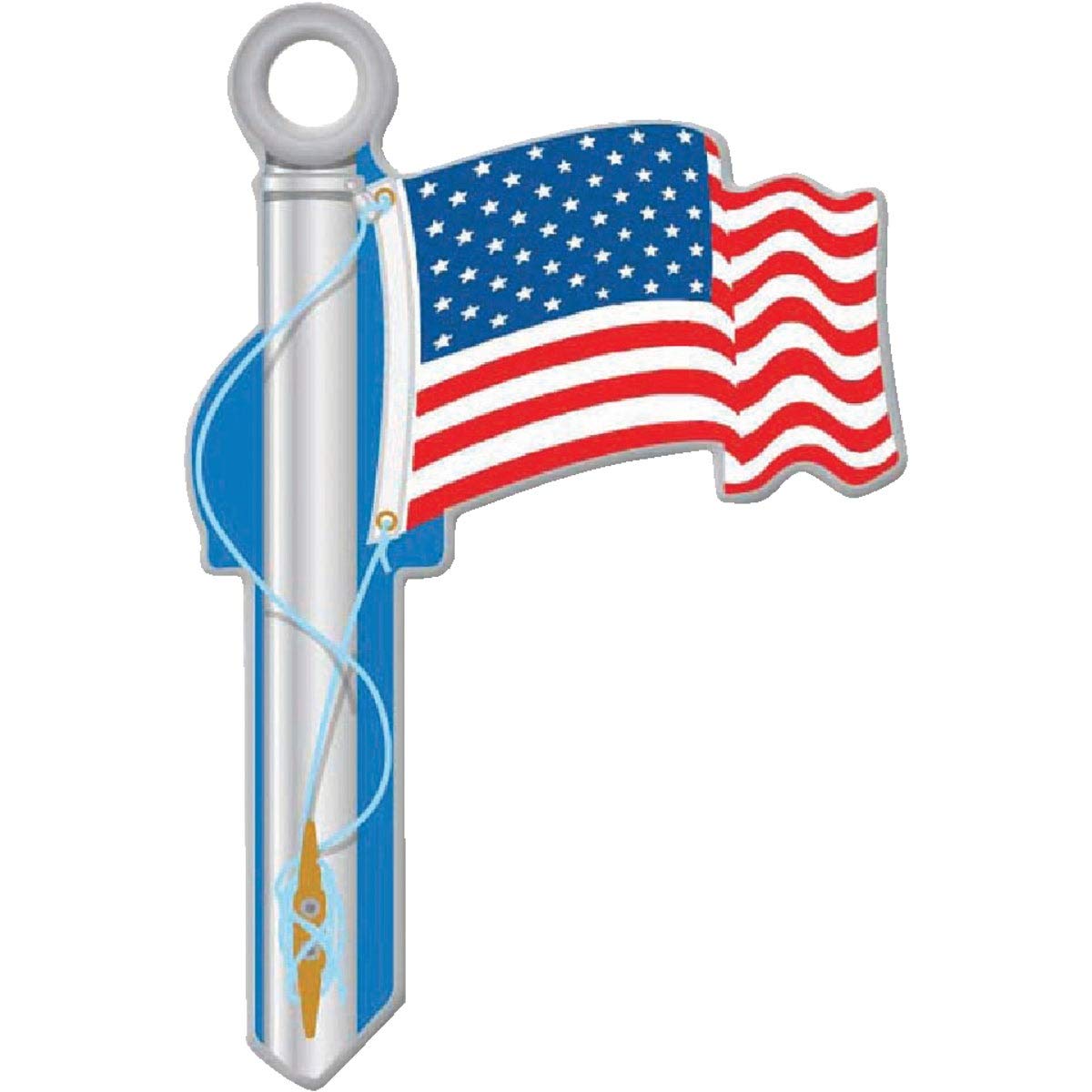 Lucky Line American Flag House Key Blank Double Sided for Kwikset KW1/11 - Perfect for Home Security, Key Duplication, and Patriotic Decor