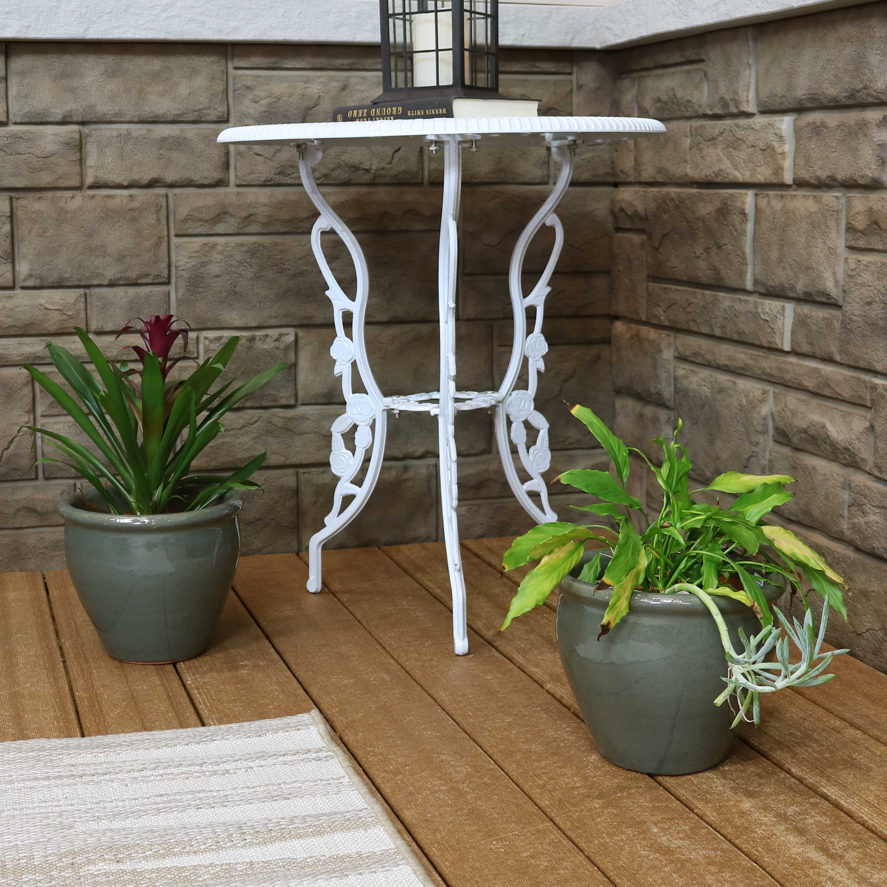 Sunnydaze Chalet Glazed Ceramic Plant Pots with Drainage Holes - Set of 2, Indoor Outdoor Garden Decor for Flowers, Succulents, Herbs - Perfect for Patio, Balcony, and Home Décor