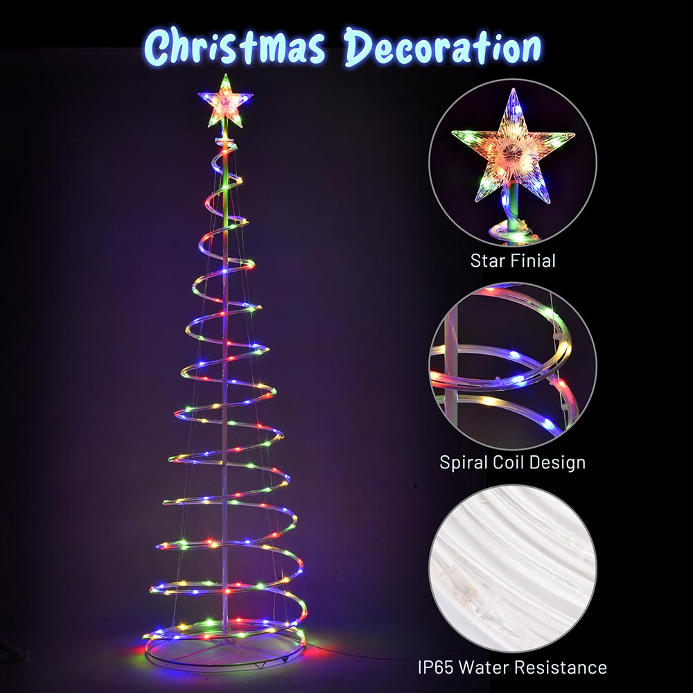 6ft LED Spiral Christmas Tree with USB Power - Decorative Holiday Lighting for Home, Office & Party Decorations
