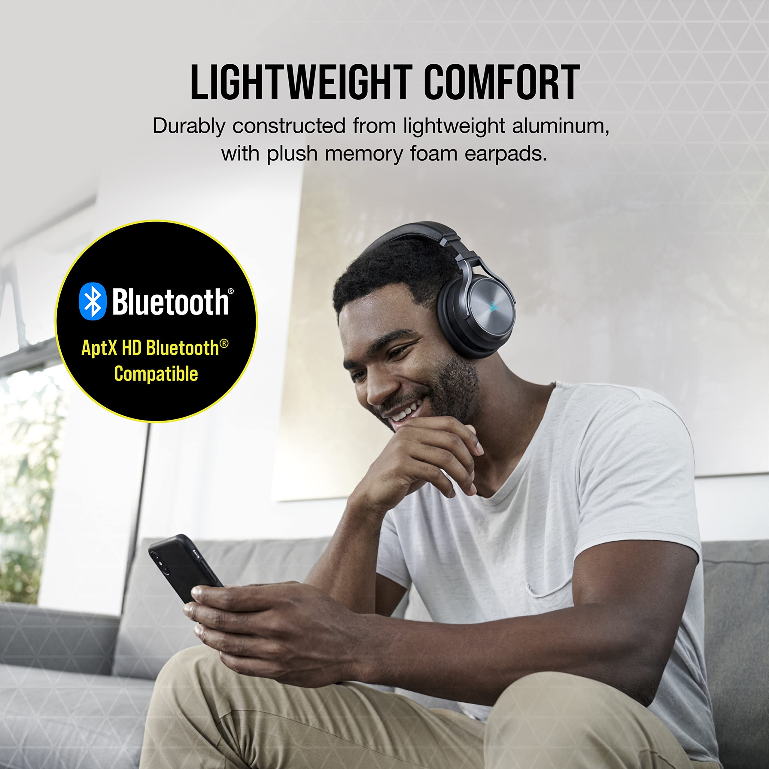 CORSAIR VIRTUOSO RGB WIRELESS XT Gaming Headset with Bluetooth, Dolby Atmos & Broadcast Mic - Multiplatform (PC, Mac, PS5, PS4, Nintendo Switch, Mobile) - iCUE Compatible - Black - Perfect for Gaming, Streaming & Remote Work