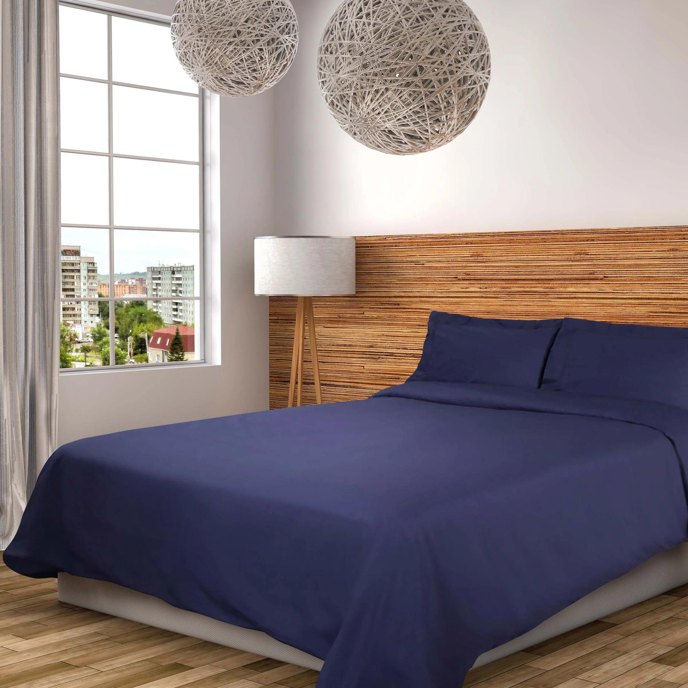 Premium 100% Cotton Percale Duvet Cover Set - Soft & Breathable Bedding for Modern & Traditional Bedrooms - Perfect for Home, Hotel, and Guest Room Decor