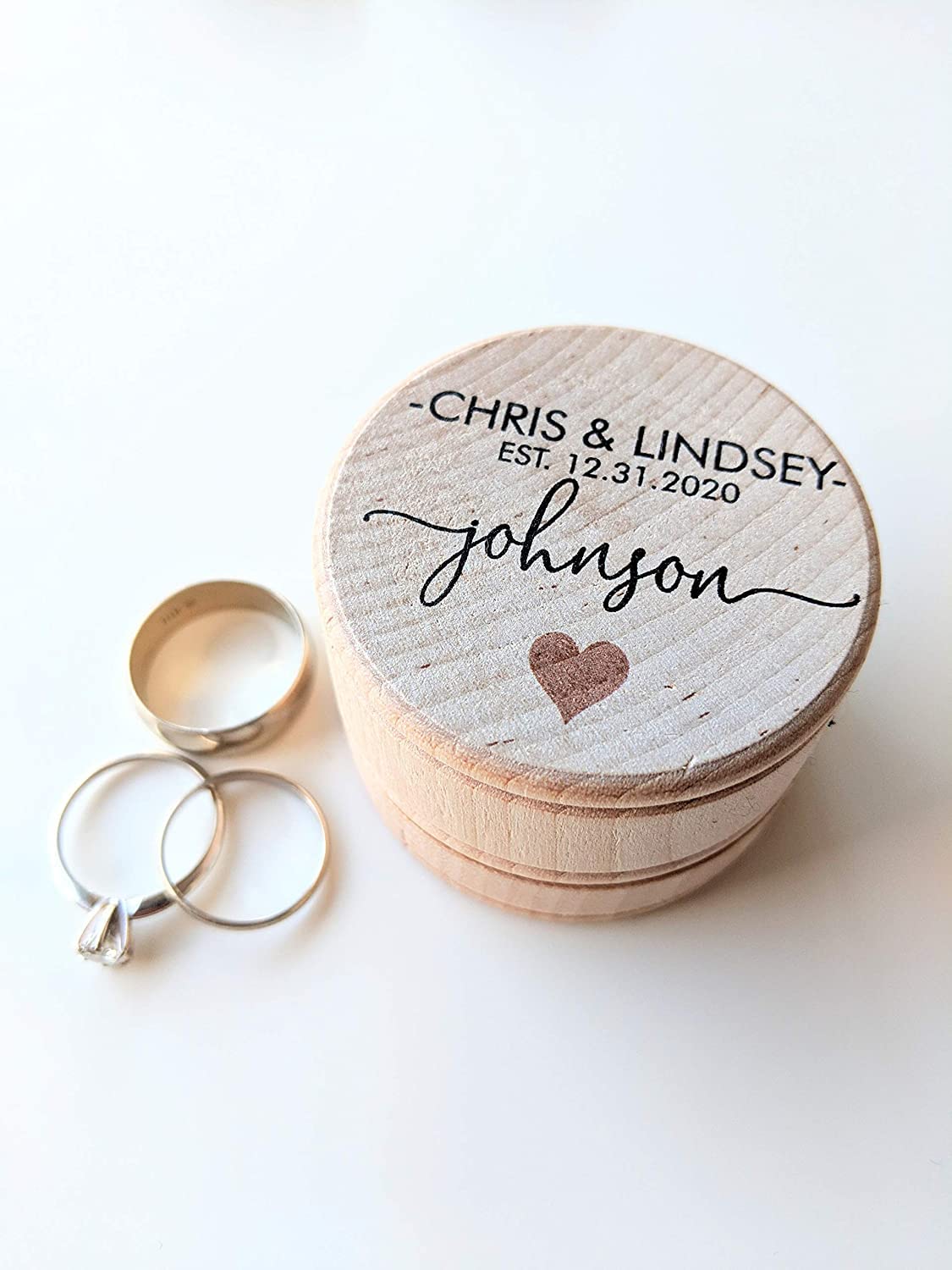 Personalized Ring Bearer Box - Custom Wedding Ring Box for Boho & Rustic Weddings - 12 Unique Design Choices - Perfect for Proposal, Vow Renewal & Bridal Shower Gifts