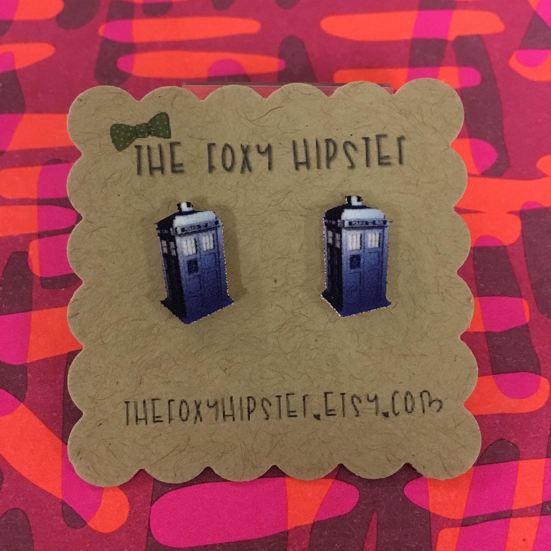Tardis Stud Earrings for Women - Cute Doctor Who Inspired Jewelry - Perfect Gift for Sci-Fi Fans & Whovians - Great for Cosplay, Parties & Everyday Wear