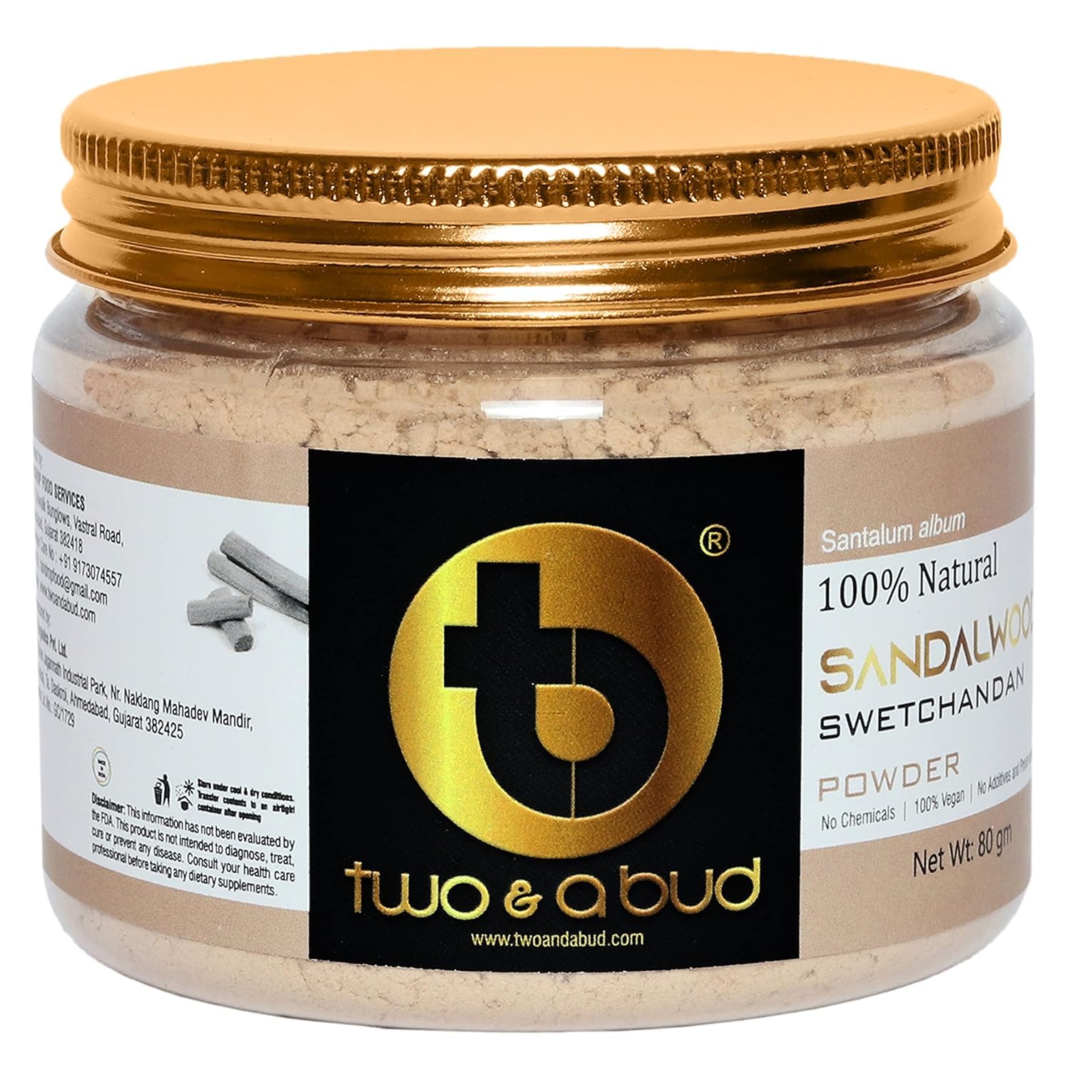 100% Pure Natural Sandalwood Powder (Santalum Album) for Glowing Skin & Face - 80g | Ayurvedic Beauty Treatment, Aromatherapy & DIY Skincare