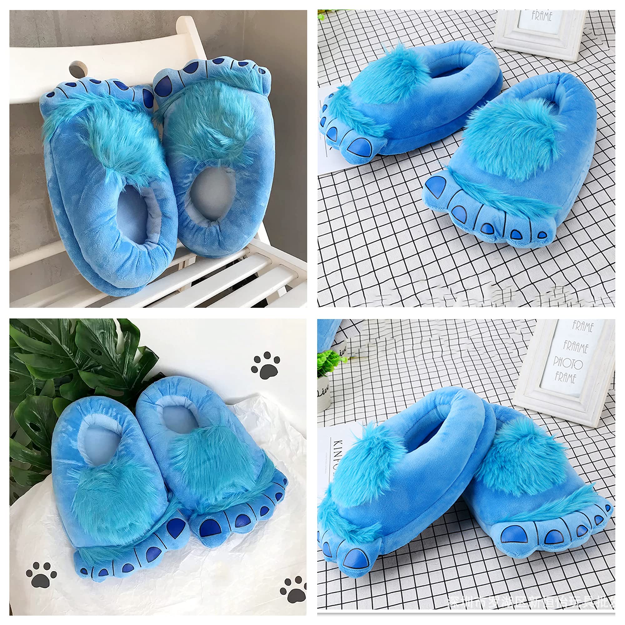 Men's & Women's Furry Monster Adventure Slippers - Warm Winter Hobbit Feet House Shoes for Adults | Cozy Indoor/Outdoor Novelty Slippers for Christmas Gifts & Fantasy Costume Parties