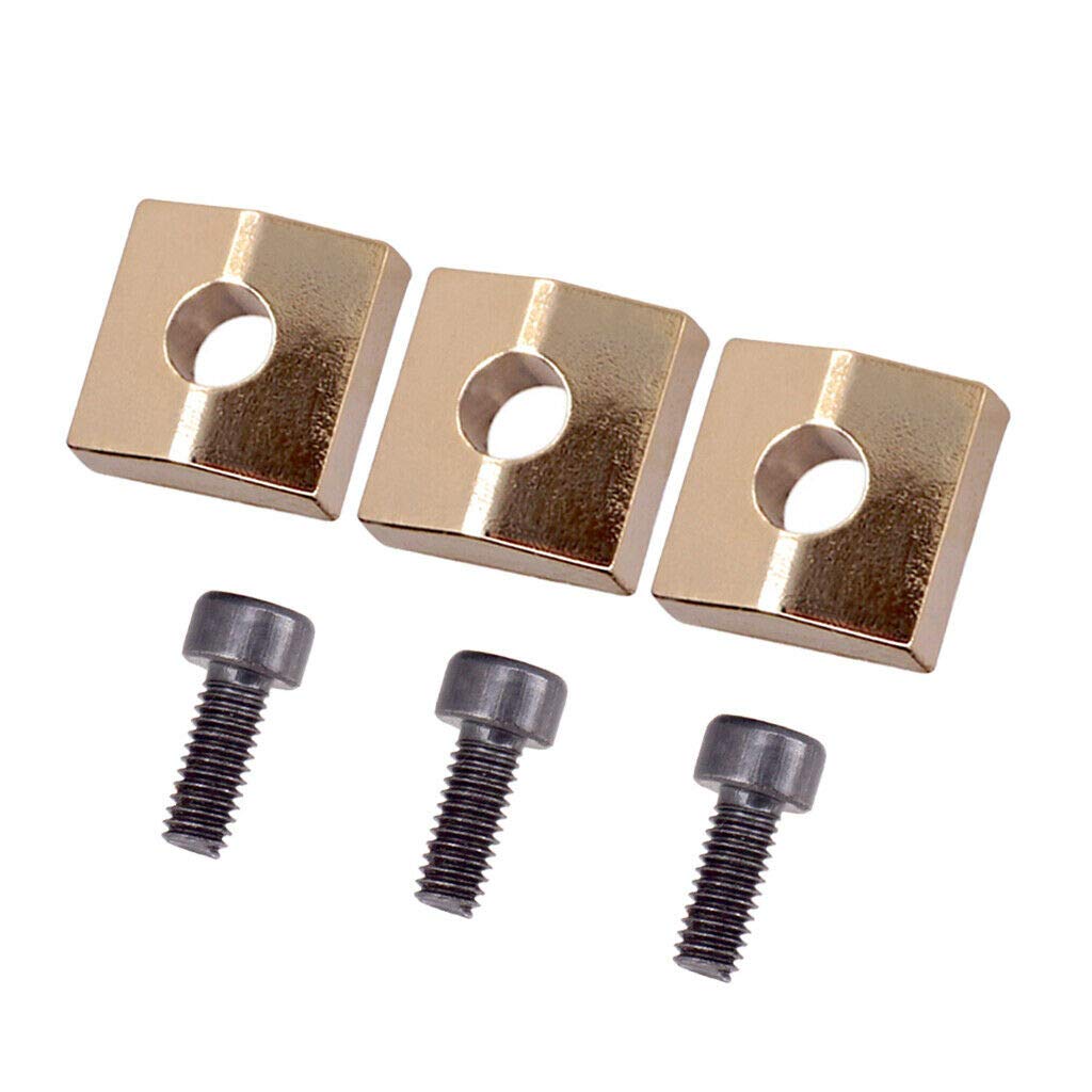 6-Piece Guitar Locking Nut Clamp & Screws Set - Gold & Black Replacement Parts for Electric Guitars - Perfect for Guitar Maintenance, Upgrades & DIY Repairs