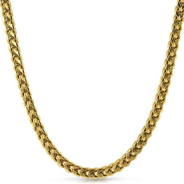 6mm Jumbo Stainless Steel Franco Chain Necklace for Men - 18K Gold Plated Cuban Link Chain - Perfect for Casual Wear, Layering & Gift Giving