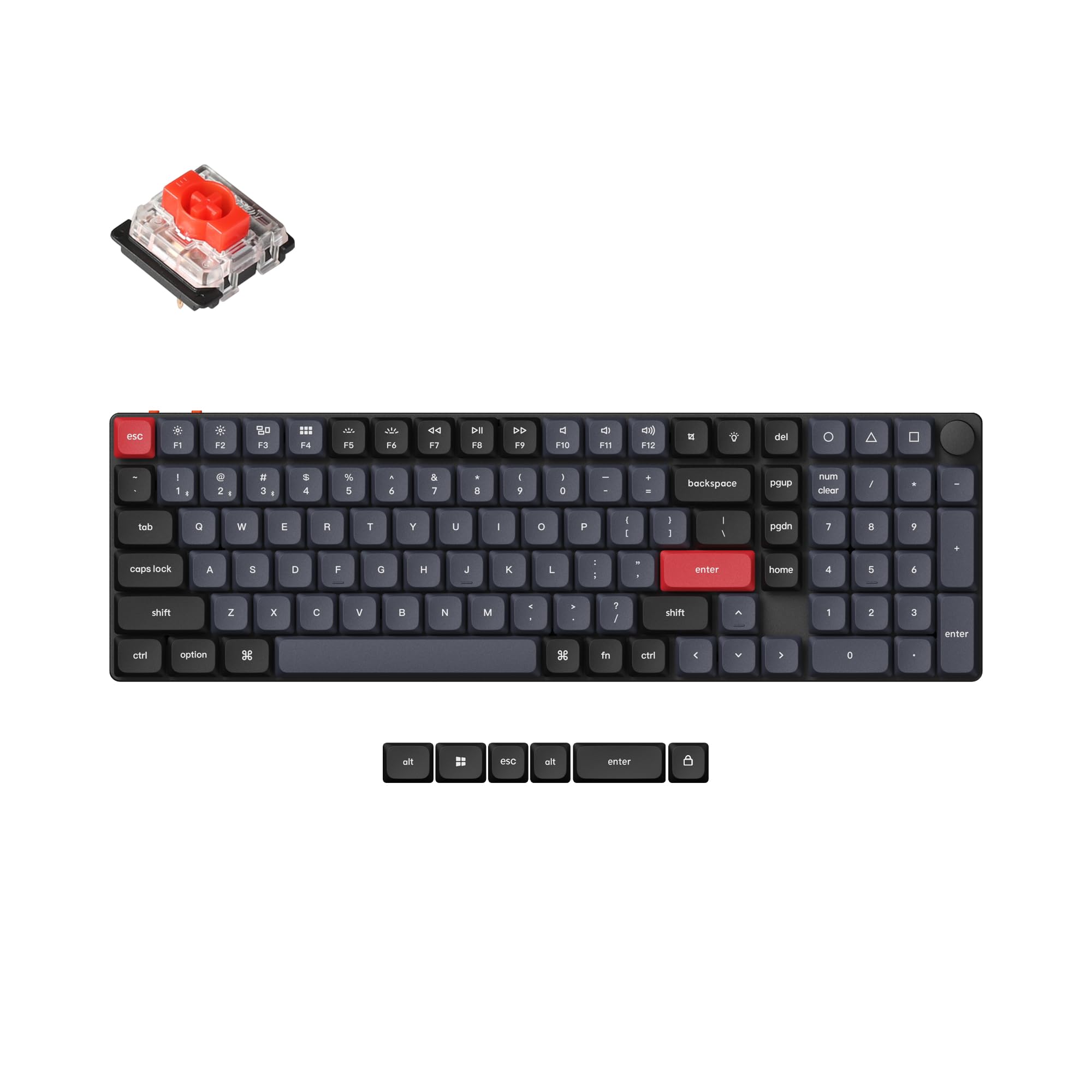 Keychron K17 Pro Low-Profile Wireless Mechanical Keyboard - QMK/VIA Programmable, Bluetooth/Wired, RGB Backlight, Numpad & Knob - Compatible with Mac/Windows/Linux - Perfect for Office, Gaming & Programming