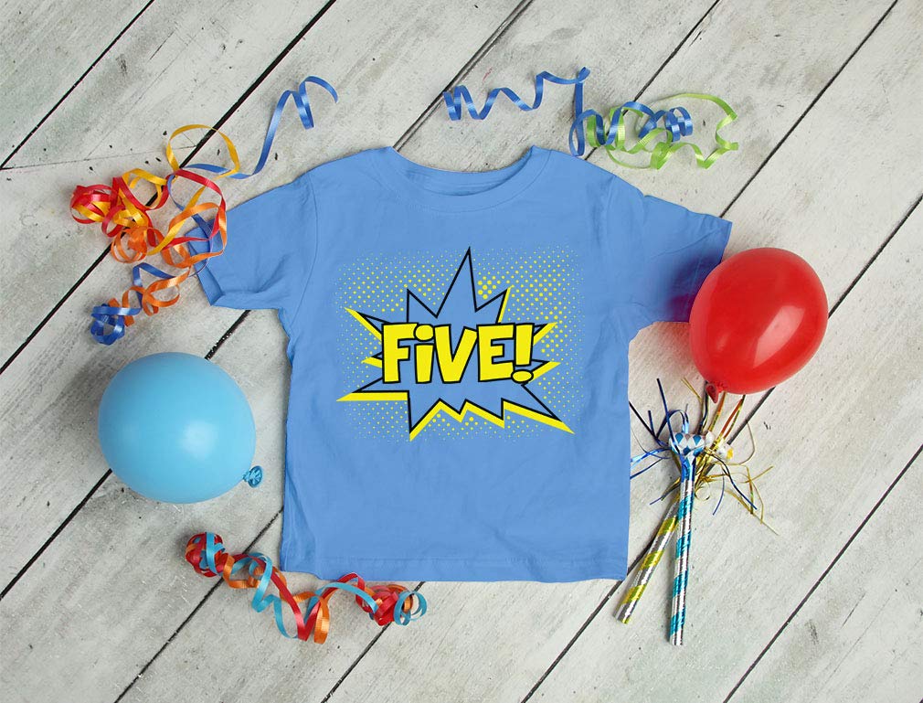 5th Birthday Shirt for Boys & Girls - Superhero Themed 5 Years Old Gift T-Shirt for Kids Birthday Party | Perfect for Superhero Costumes, Birthday Celebrations & Family Photos