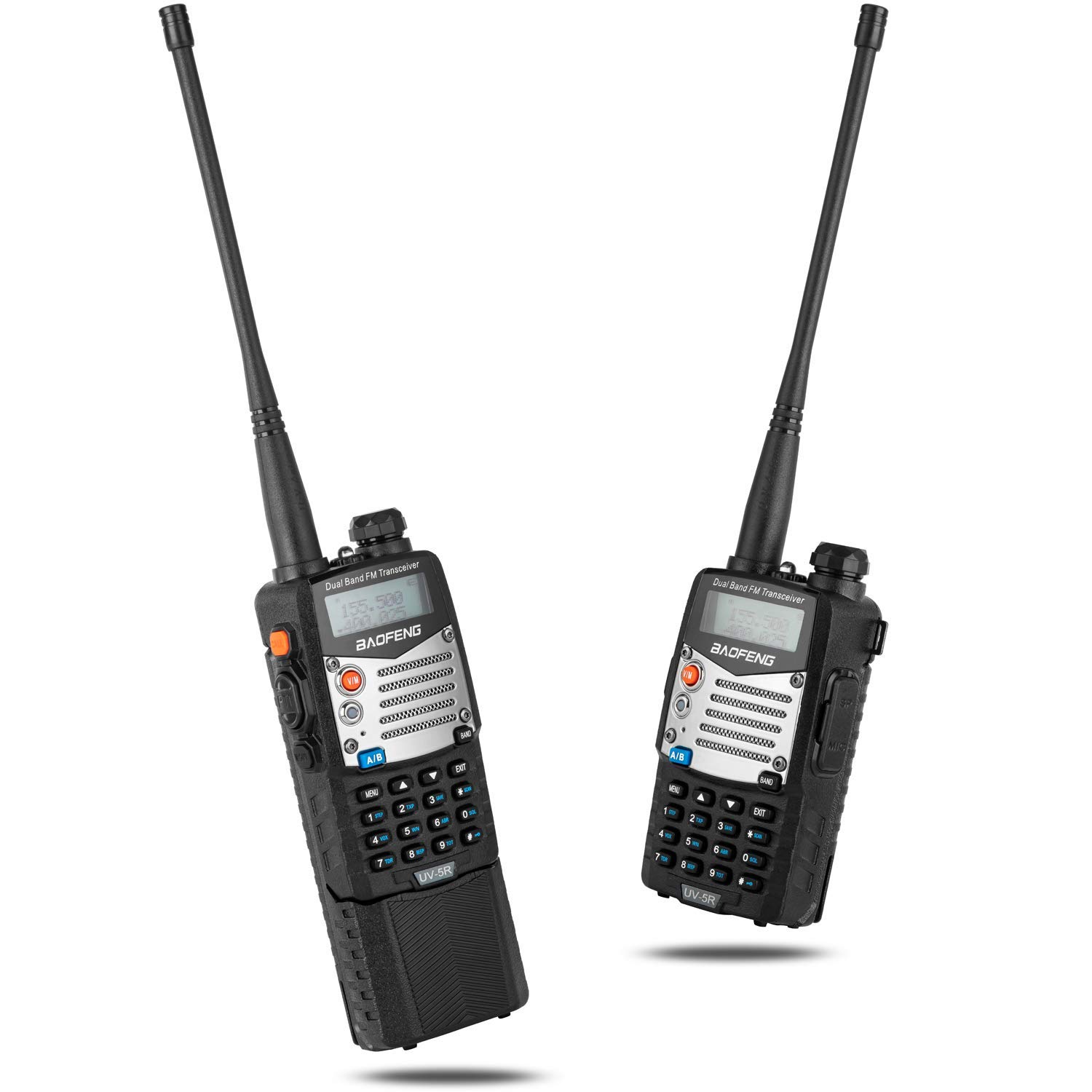 BaoFeng UV-5RM Dual Band UHF VHF Ham Radio Walkie Talkie - 2-Way Handheld Transceiver with 3800mAh Battery, Earpiece & Programming Cable (1 Pack) - Perfect for Outdoor Adventures, Emergency Communication & Security Teams