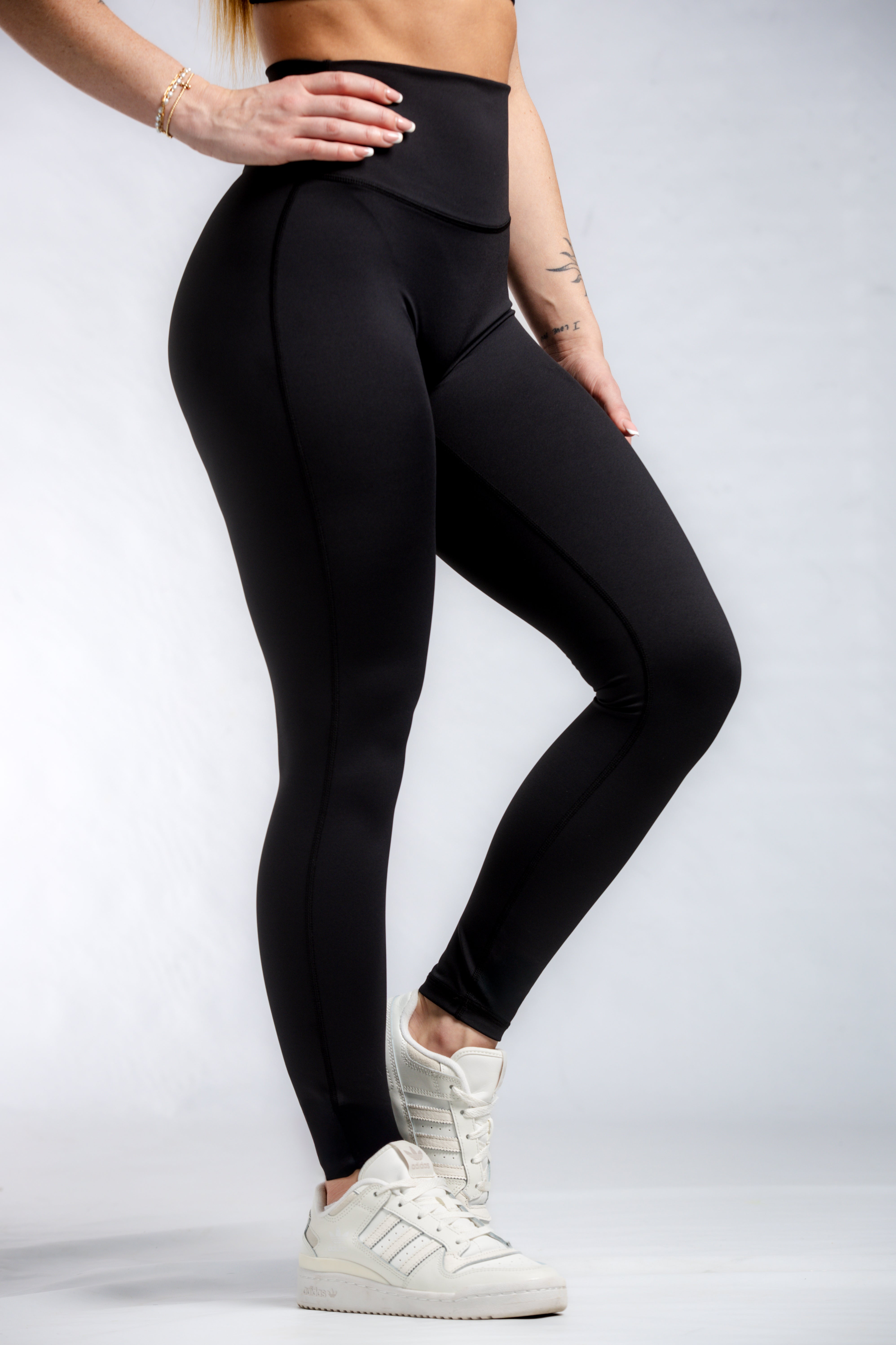 Empowered High-Waisted Yoga Leggings for Women - Black | Comfortable & Stretchy Workout Pants for Yoga, Gym & Running