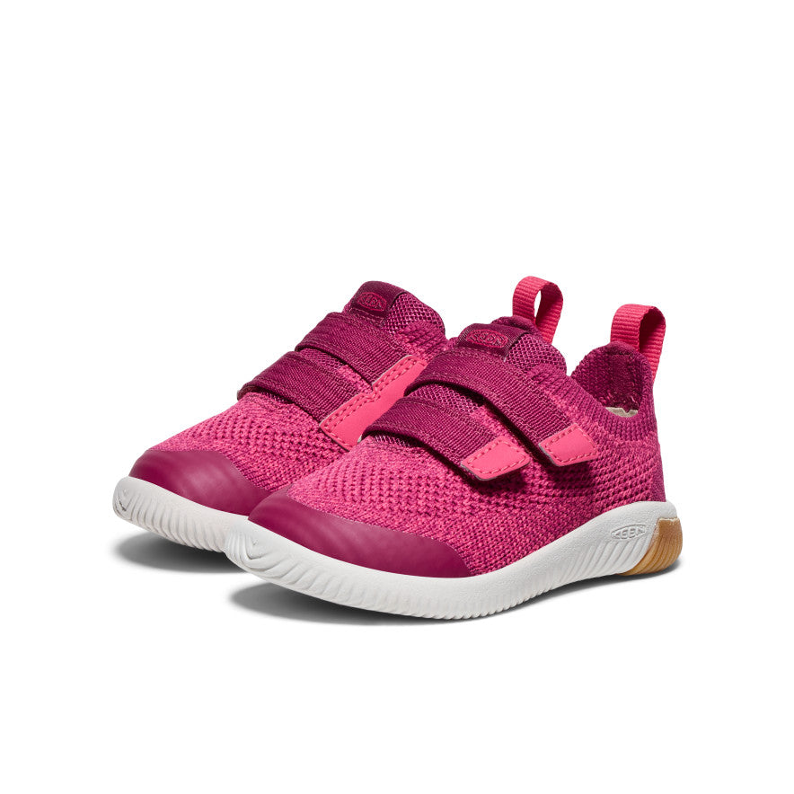 KNX Toddler's Knit Double Strap Shoes - Beaujolais/Raspberry | Comfortable & Stylish Baby Walking Shoes for Boys & Girls | Perfect for Playtime, Outings & First Steps