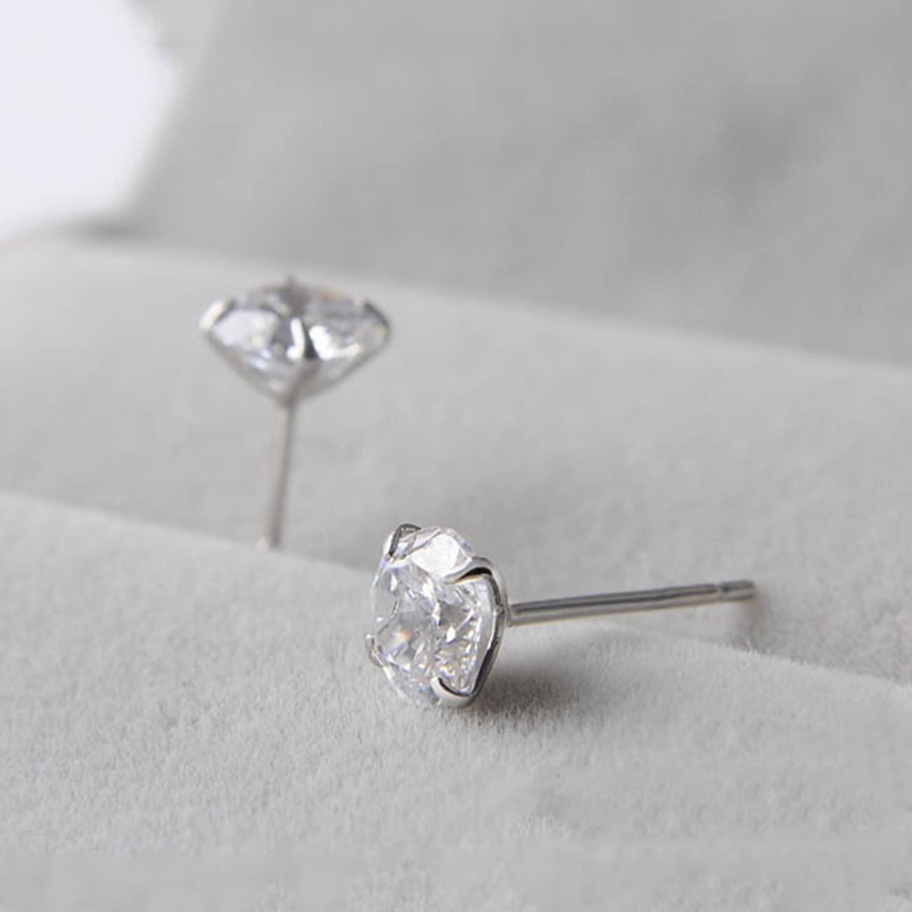 925 Sterling Silver Stud Earrings Set - 6 Pairs (3mm-8mm) Cubic Zirconia CZ Earrings for Men & Women | Hypoallergenic Multipack for Multiple Piercings | Perfect for Everyday Wear, Gifts & Special Occasions