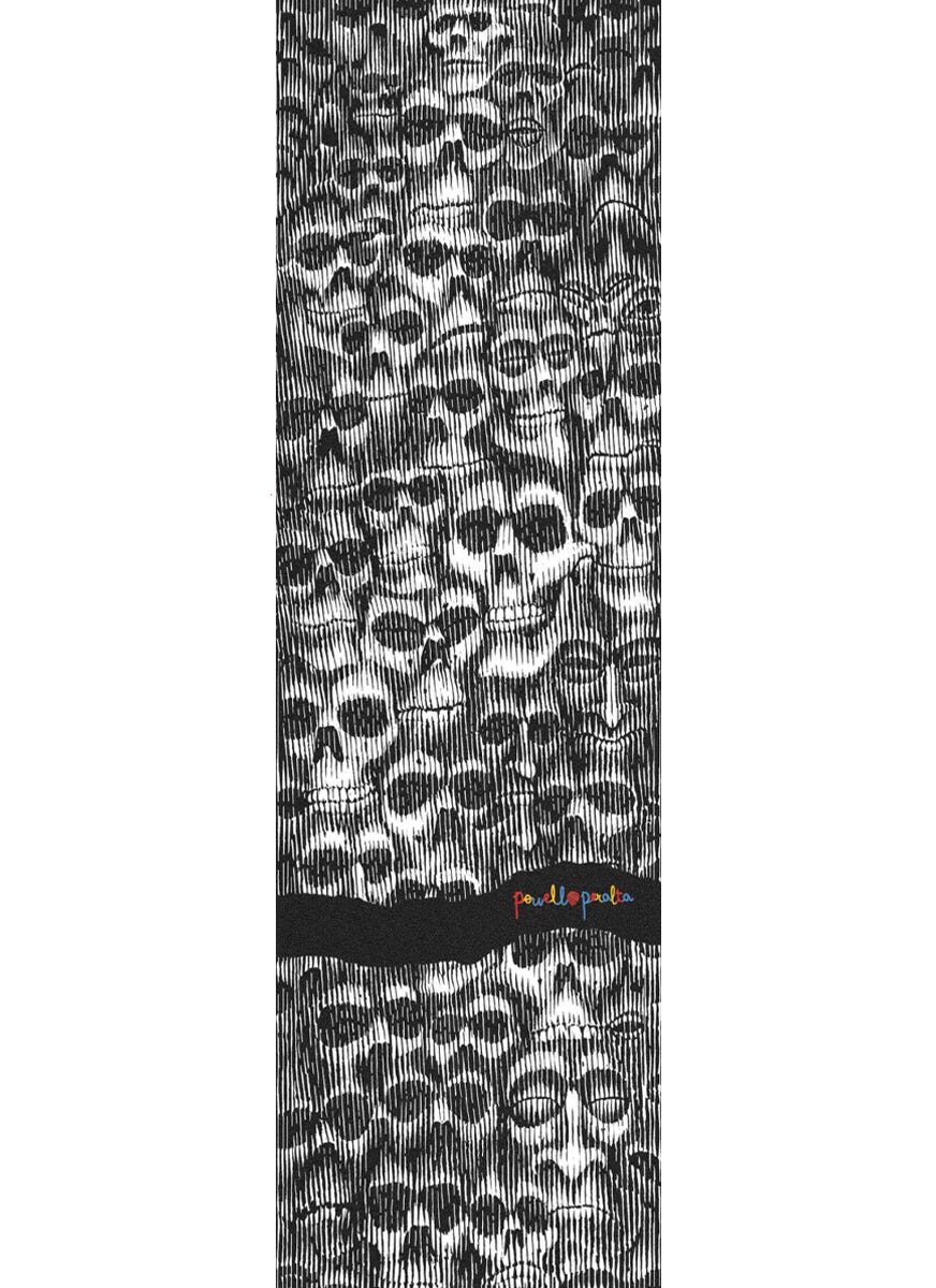 Powell Color Me Skullz Grip Tape - Non-Slip Skateboard Deck Grip for Enhanced Control - Perfect for Street Skating, Longboarding & Skate Park Tricks