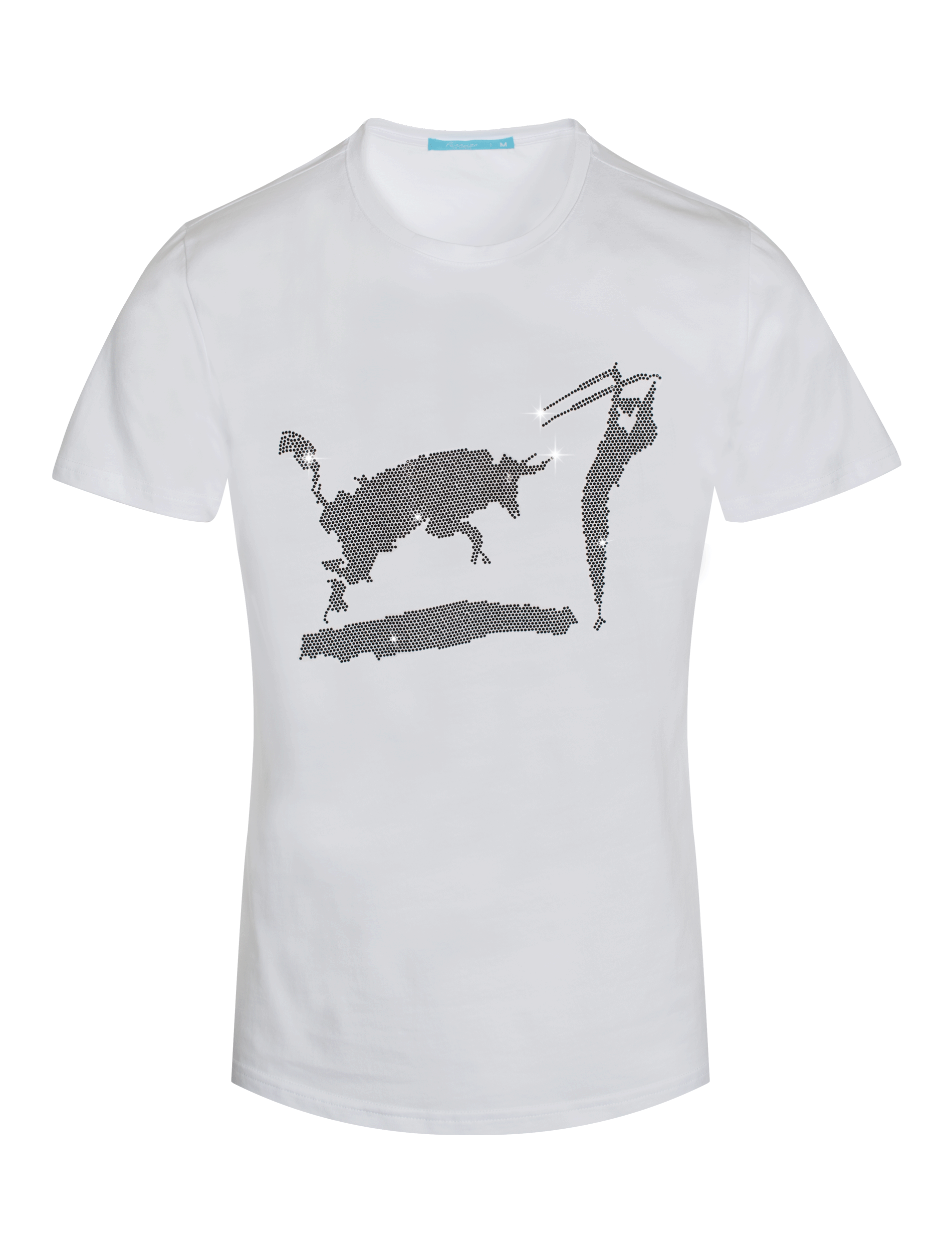Stylish Matador Bull Fight Tee Shirt with Black Crystals - Perfect for Casual Wear, Parties & Spanish Theme Events