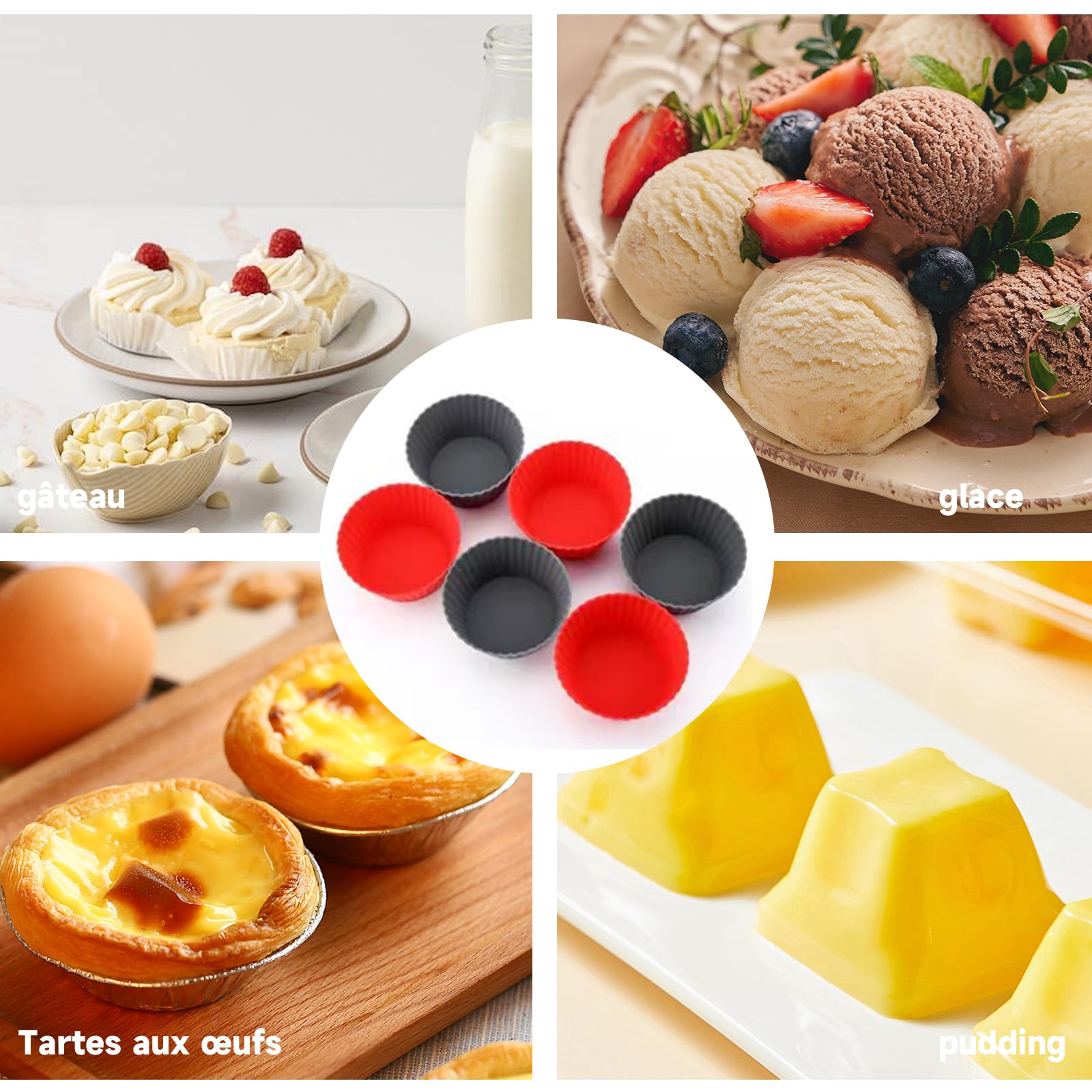 LIANGMEIXIN 12-Piece Silicone Muffin Pan & Air Fryer Basket Set - Reusable Non-Stick Baking Mold for Air Fryers, Oven - Perfect for Cupcakes, Muffins, Eggs & More - Ideal for Home Baking, Meal Prep & Party Snacks