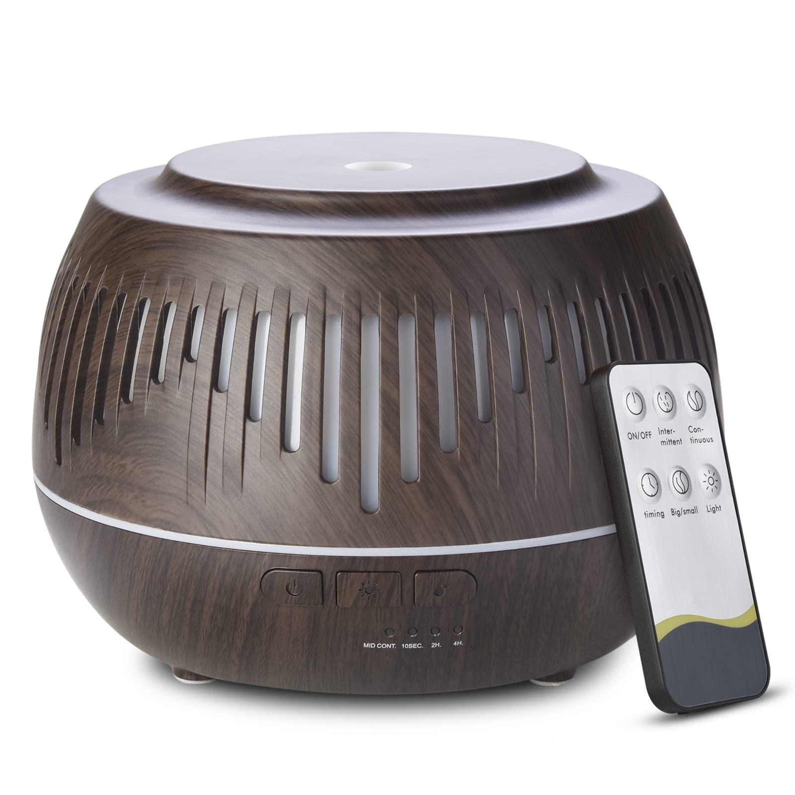 500ml Ultrasonic Essential Oil Diffuser with Remote Control - Aromatherapy Humidifier & Cool Mist Vaporizer for Large Rooms, Bedroom, Home Office - White/Black/Dark Options - Perfect for Relaxation, Yoga & Better Sleep
