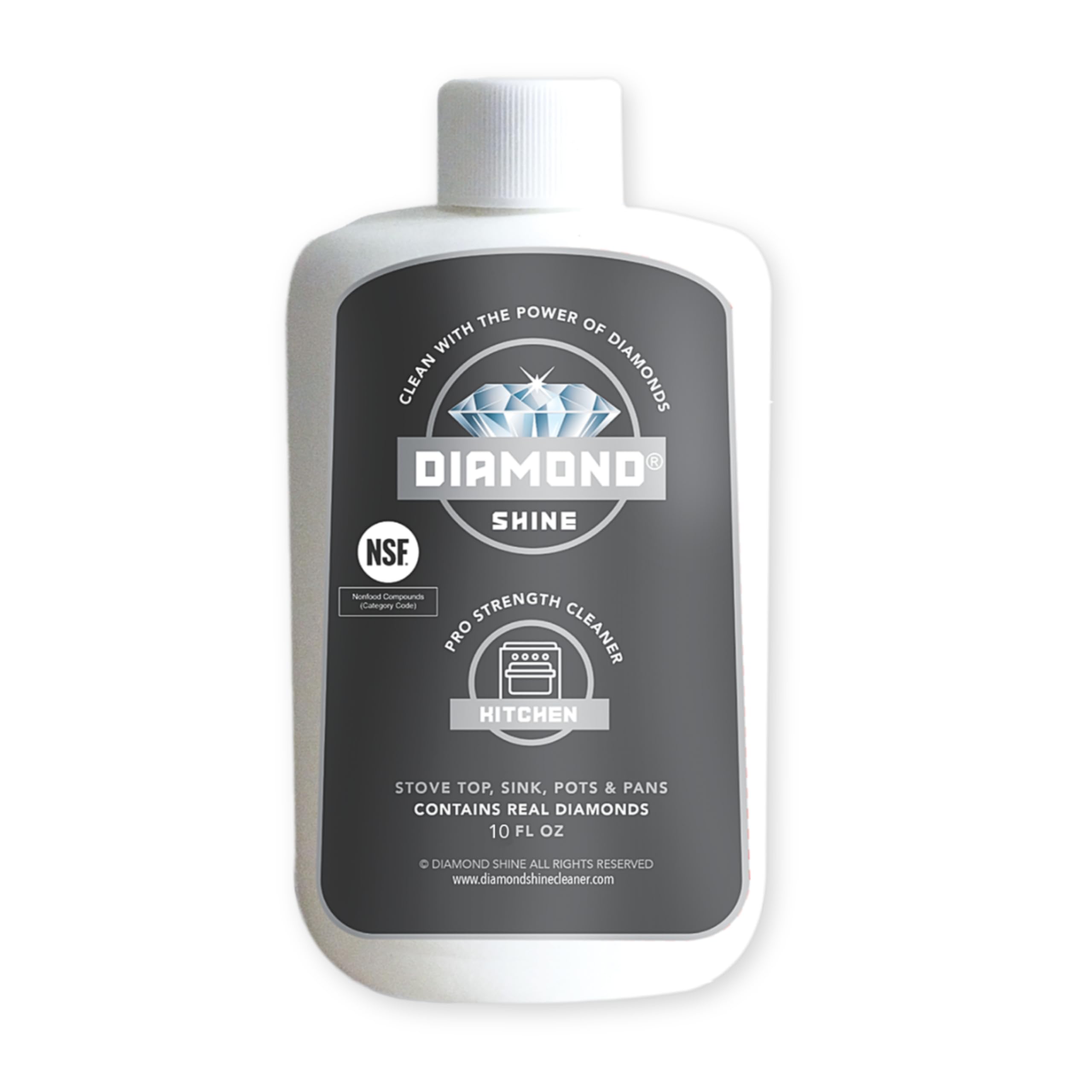 Diamond Shine Kitchen Cleaner - Powerful Cleaner & Polish for Glass, Ceramic Cooktops & Stainless Steel - Restores Shine - 10 oz Bottle - Perfect for Stovetops, Ovens & Kitchen Appliances