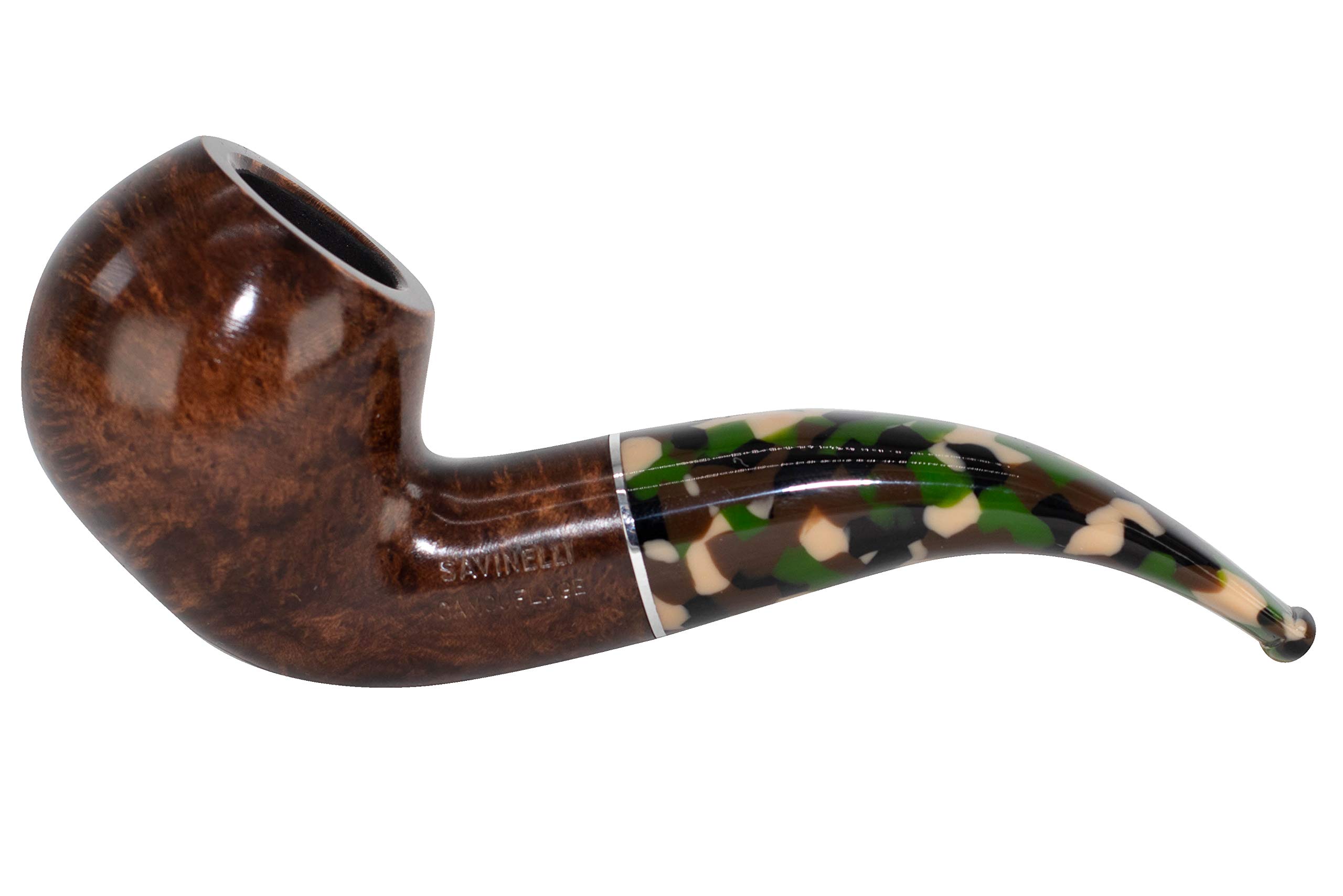 Savinelli Camouflage Smooth 642 Tobacco Pipe - Premium Italian Briar Wood Smoking Pipe for Men - Perfect for Relaxing at Home, Outdoor Camping & Gifts for Pipe Enthusiasts
