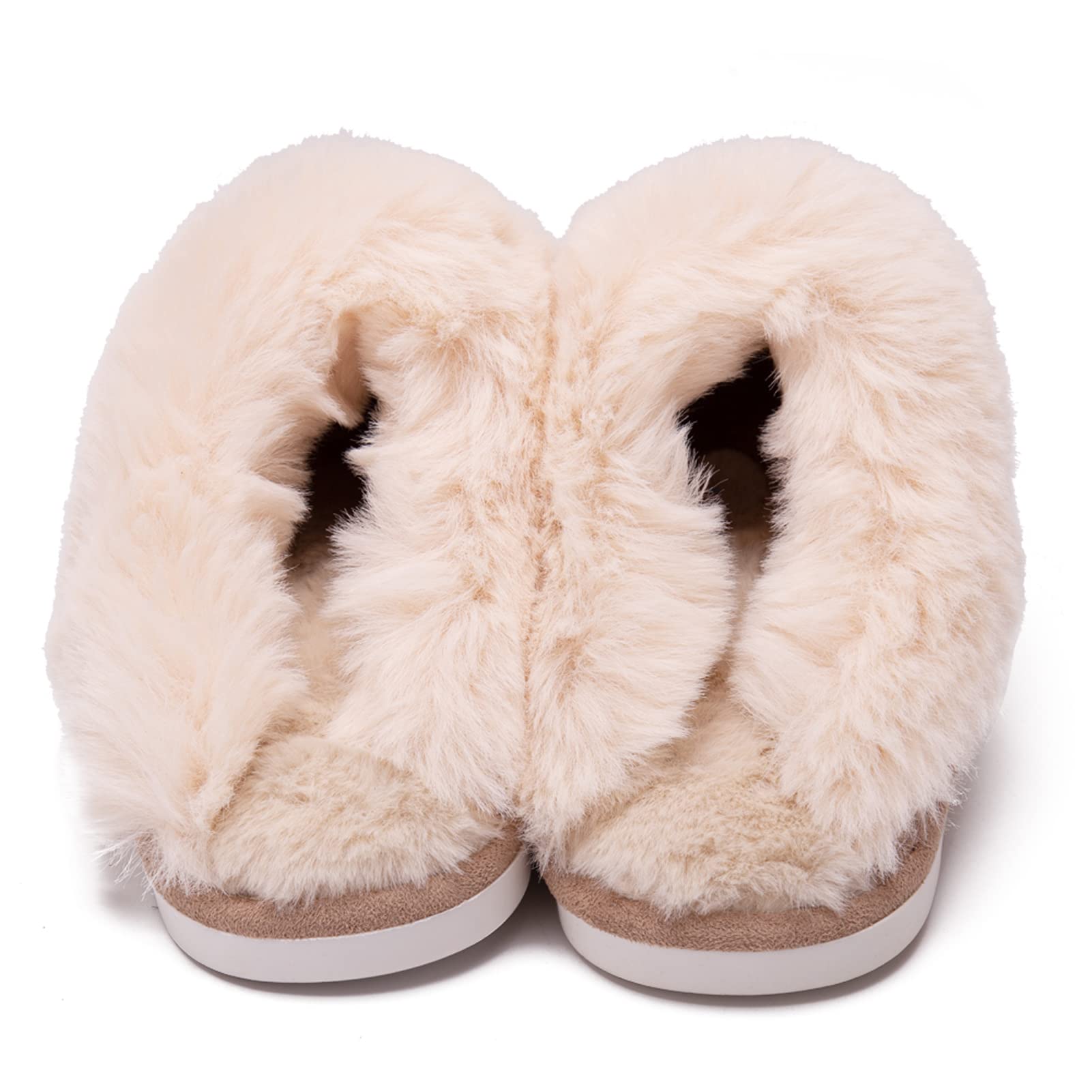 **Unisex Soft Plush Slippers for Men & Women - Warm Fluffy Indoor/Outdoor House Shoes - Perfect for Winter, Bedroom, and Cozy Home Use**