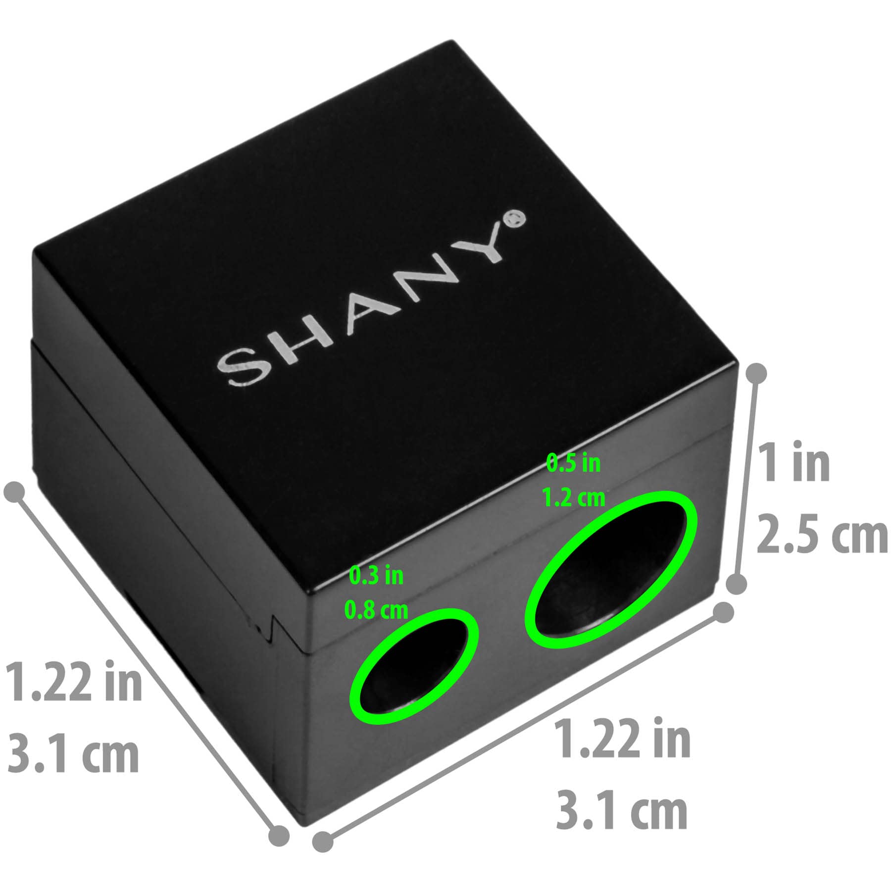 SHANY Dual Makeup Pencil Sharpener - Eyeliner & Lip Pencil Sharpener for Home & Travel