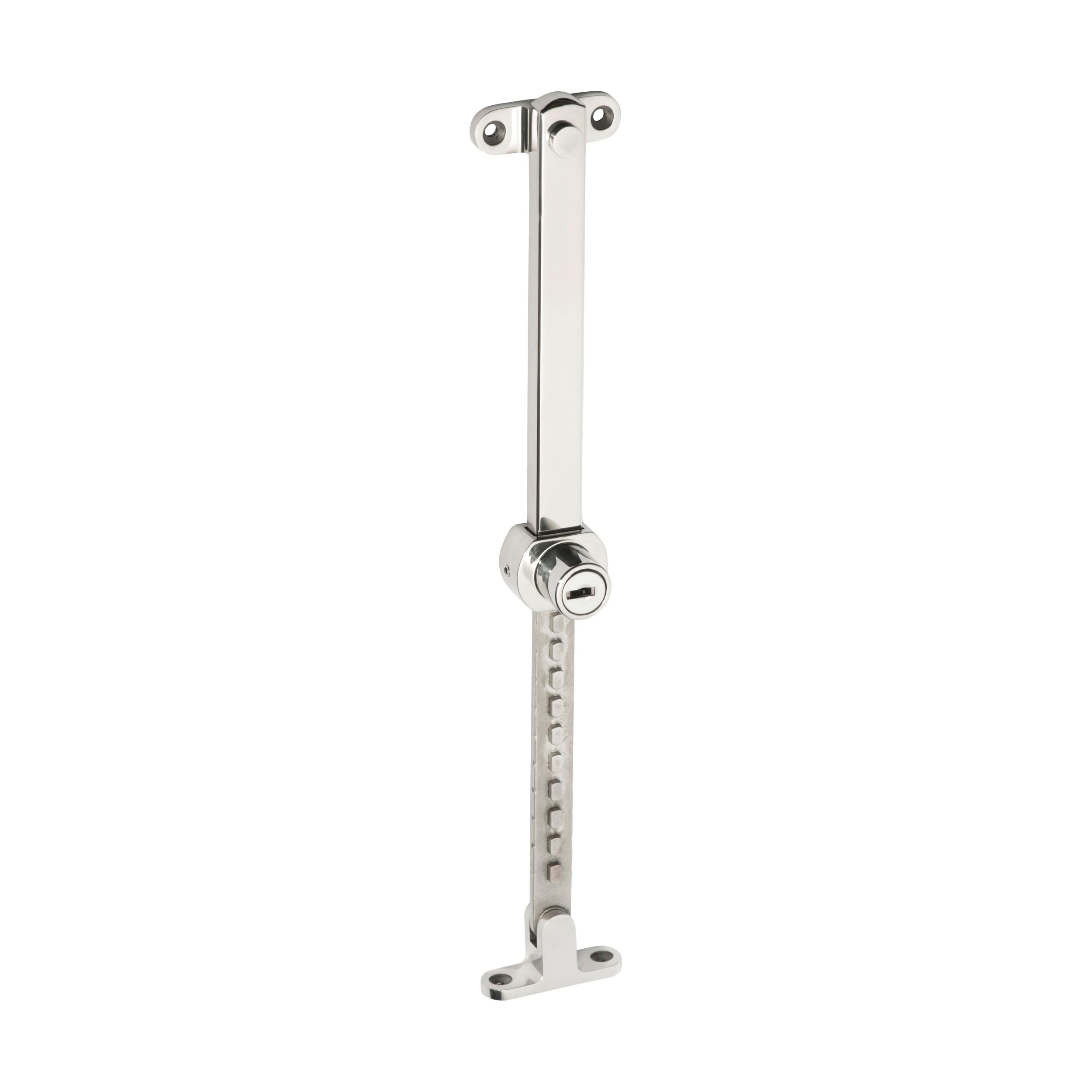 1676 Casement Stay Stainless Steel Telescopic Locking Window Restrictor - Polished Finish, 295mm (L200) - Perfect for Home Security & Ventilation Control