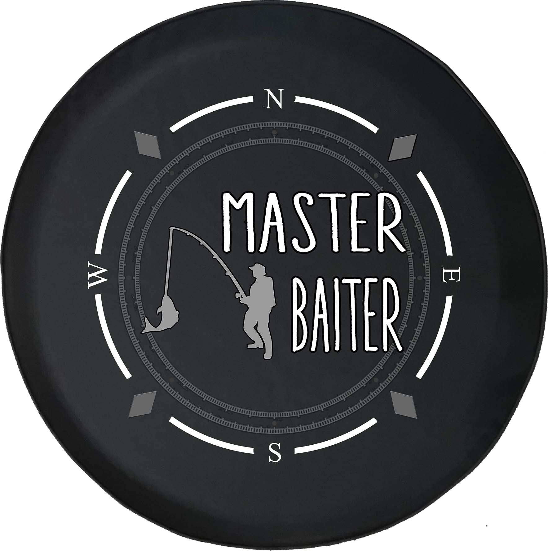 American Unlimited Spare Tire Cover with Compass Design - Durable Master Baiter Fishing Wheel Cover for SUV, Trailer, RV & Most Vehicles - Perfect for Off-Road Adventures & Outdoor Camping