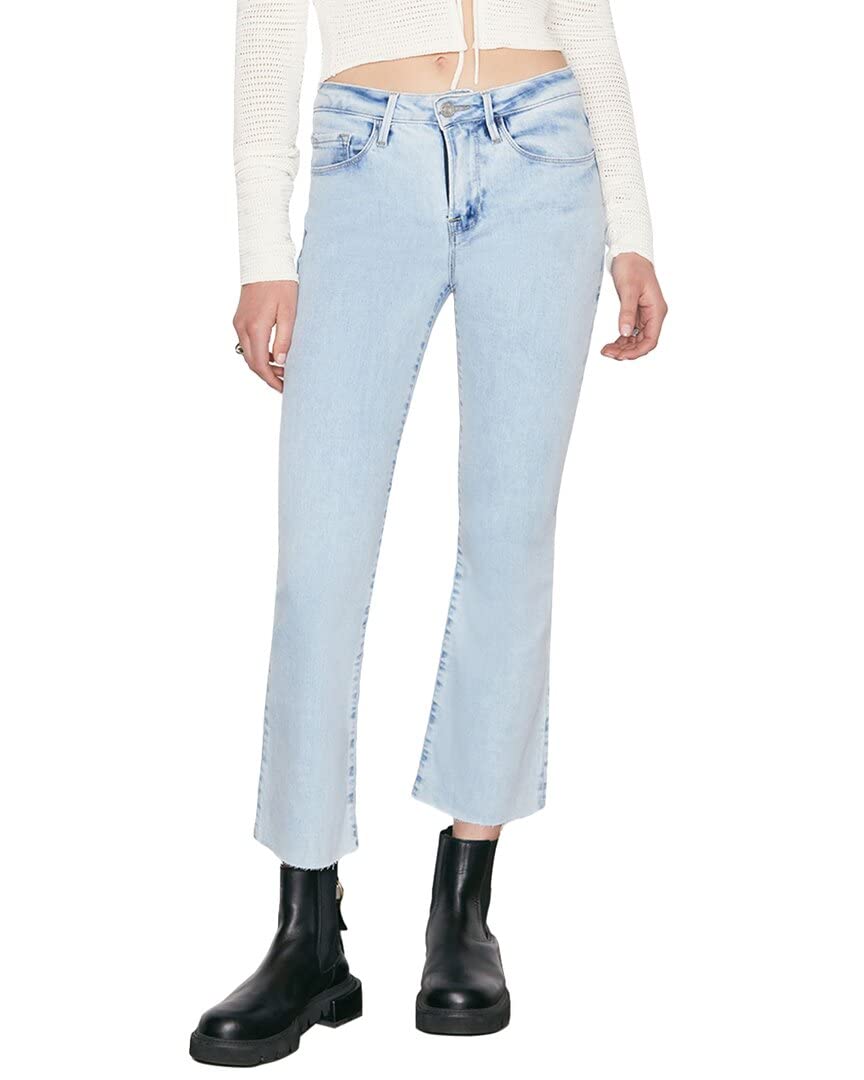 FRAME Women's High Waisted Le Crop Mini Boot Jeans - Stretch Denim Skinny Fit for Casual Outfits & Night Out