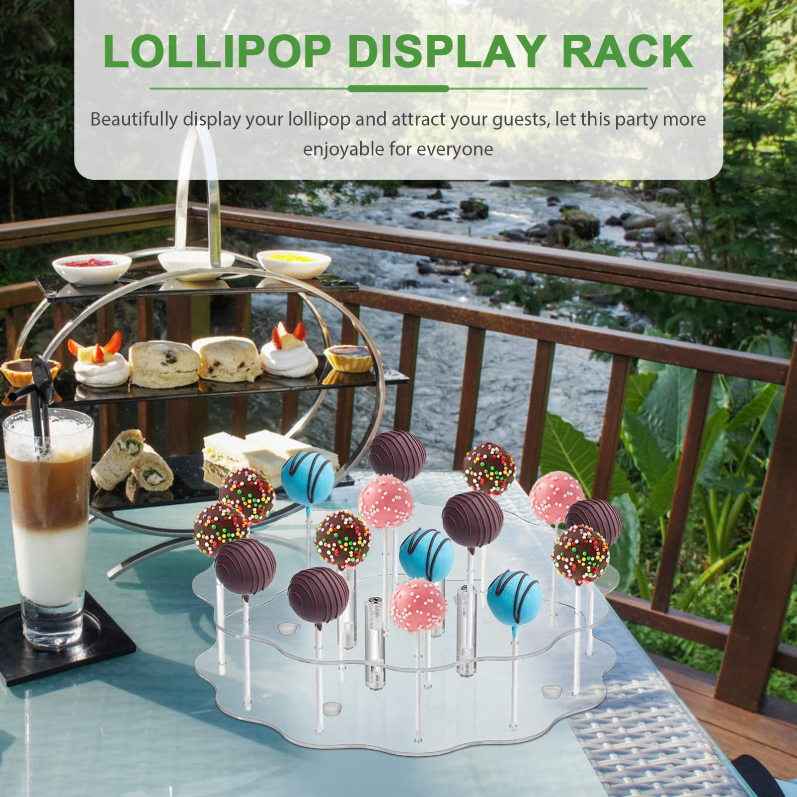 Hemoton 16-Slot Lollipop Display Stand - Candy Table Holder for Birthday Parties, Dessert Tables, and Cake Decorations - Perfect for Bakeries, Candy Stores, and Sweet Shops