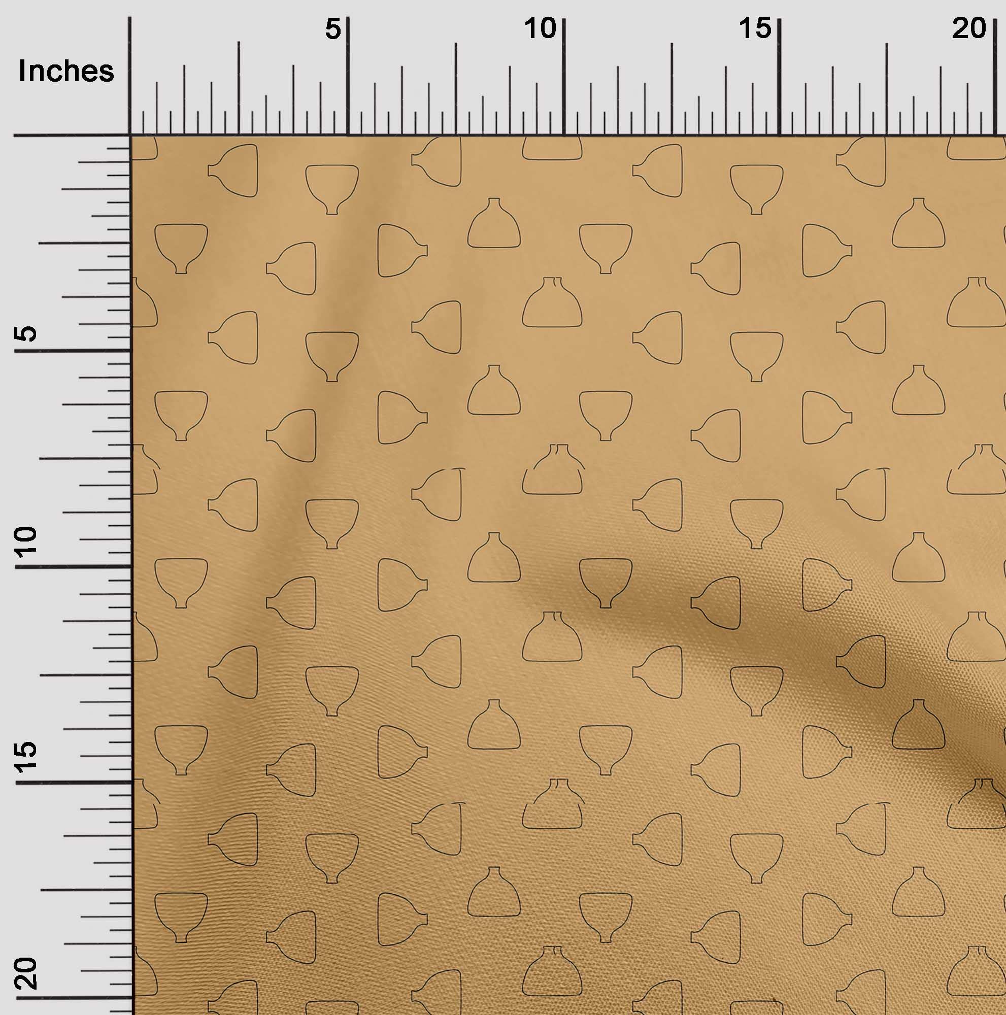 Premium 100% Cotton Poplin Twill Fabric - Light Brown Printed Plants in Vase Design - 56 Inch Wide by The Yard for Sewing, Quilting & DIY Crafts - Perfect for Home Decor, Upholstery & Fashion Projects