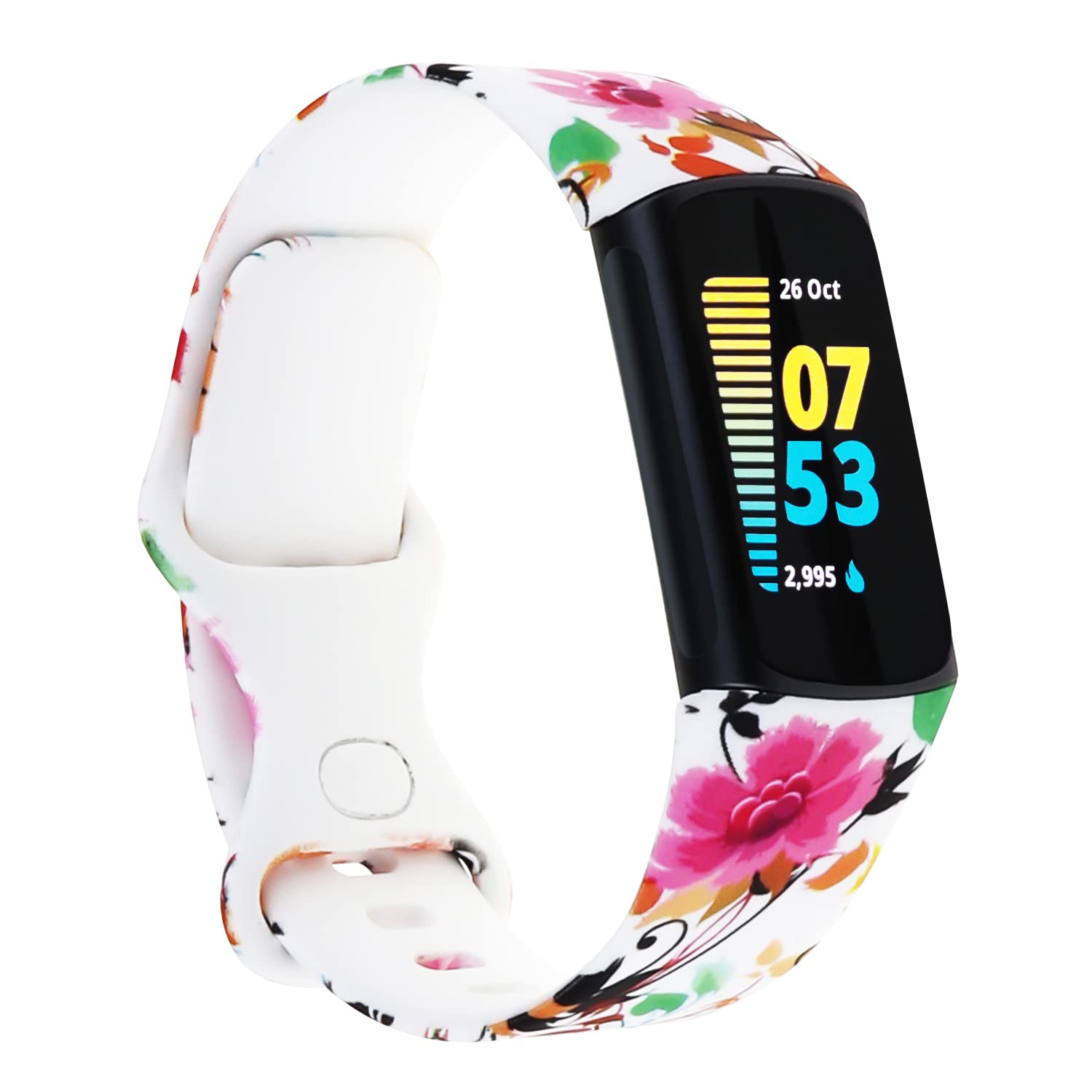 honecumi Fitbit Charge 5 Bands Replacement - Sport Silicone Watch Strap for Men & Women, Sweatproof Durable Wristband with Quick Release, Colorful Accessories for Gym, Running & Daily Wear