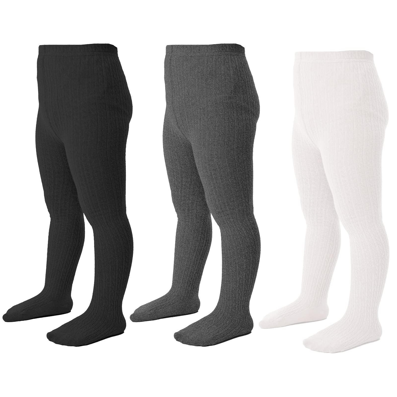 Jormatt Girls Seamless Thick Cotton Cable Knit Tights & Leggings for Toddlers (Ages 2-10) - Warm Winter Stockings for School, Playtime & Outdoor Activities