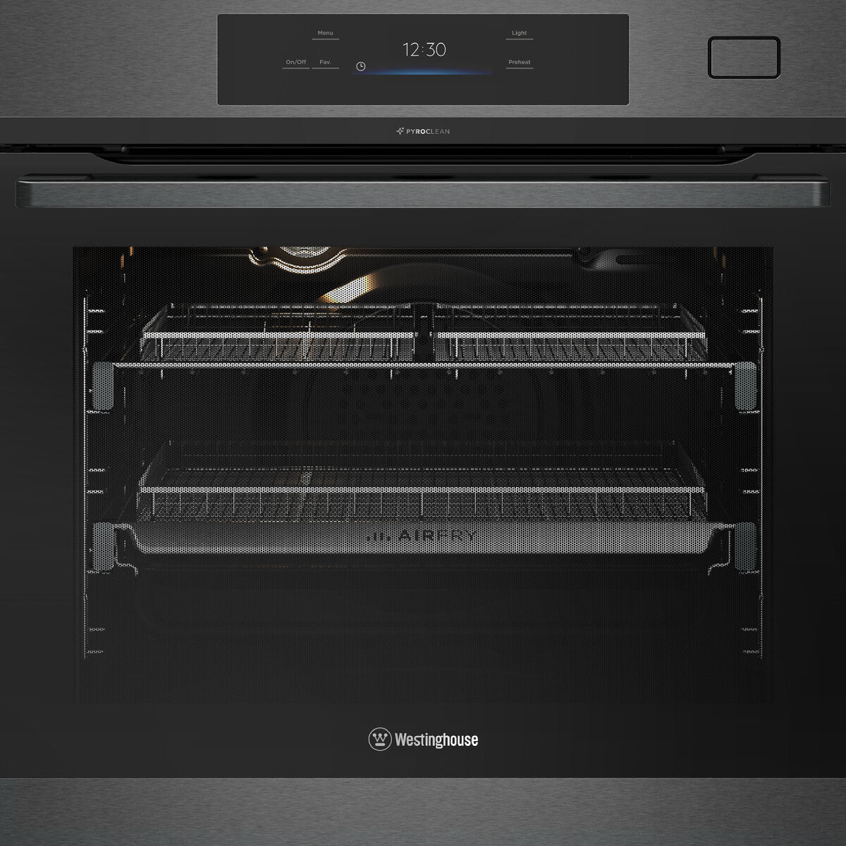 Westinghouse 60cm Multi Function Pyrolytic Oven with AirFry and Steam Roast, Dark Stainless Steel WVEP6918DD - Perfect for Baking, Roasting, and Air Frying in Modern Kitchens