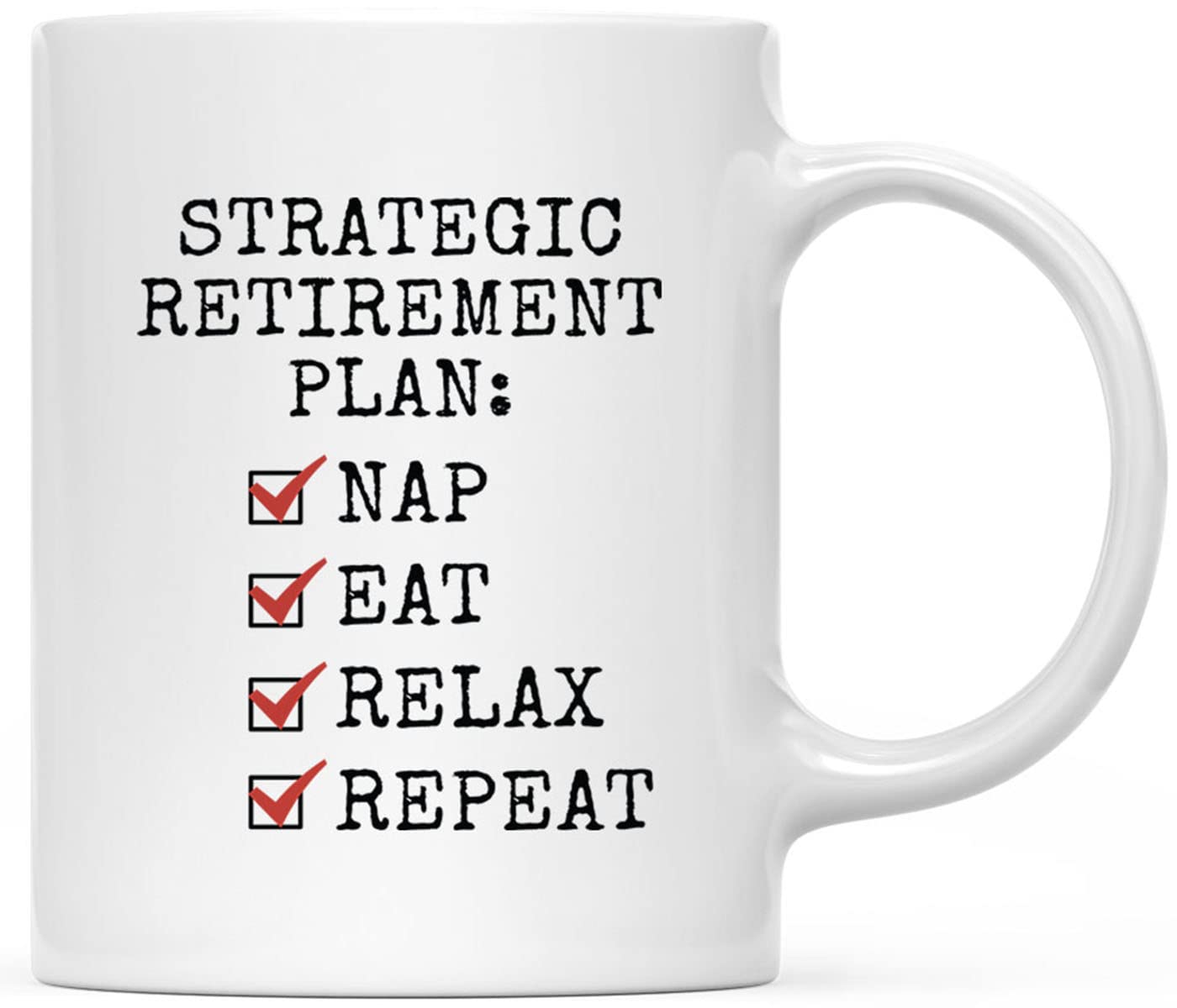 Funny Retirement Coffee Mug - Strategic Retirement Plan Ceramic Cup for Women & Men - 11 oz Happy Retirement Gift for Coworkers & Boss - Perfect Office Farewell Present & Humorous Coffee Cup for Daily Use