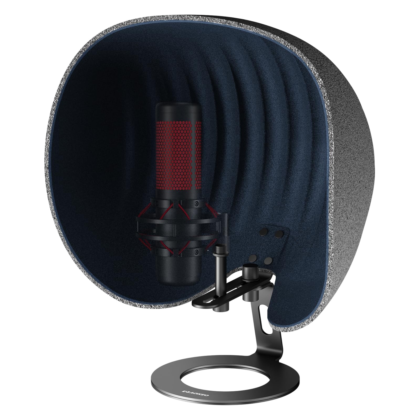 Professional Microphone Isolation Shield - Aokeo 2024 Studio-Grade Acoustic Foam Panel for Blue Yeti, Snowball iCE, HyperX QuadCast & SoloCast | 360° Noise Reduction for Podcasting, Voiceovers & Music Recording | Home Studio & Professional Recording Setup