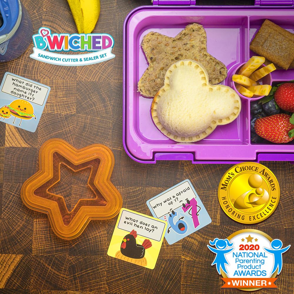Sandwich Cutter and Sealer - Crustless Sandwich Maker for Kids Lunch Box - Heart, Star & Mouse Shaped Cutters - Perfect for School Lunches, Bento Boxes & Picnics