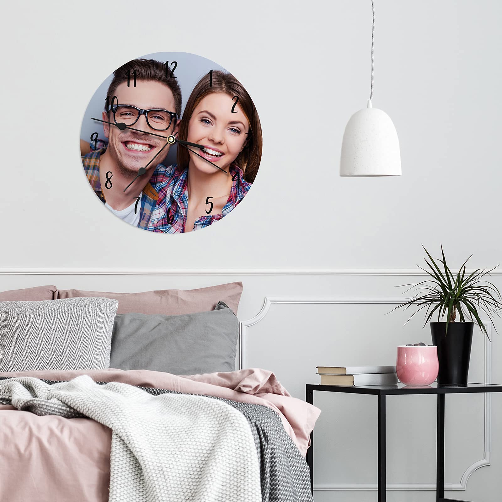 VEELU Custom Photo Wall Clock - Personalized Modern Design with Picture Frame, Unique Home Decor & Gift for Family & Friends | Perfect for Living Room, Bedroom, Office & Special Occasions