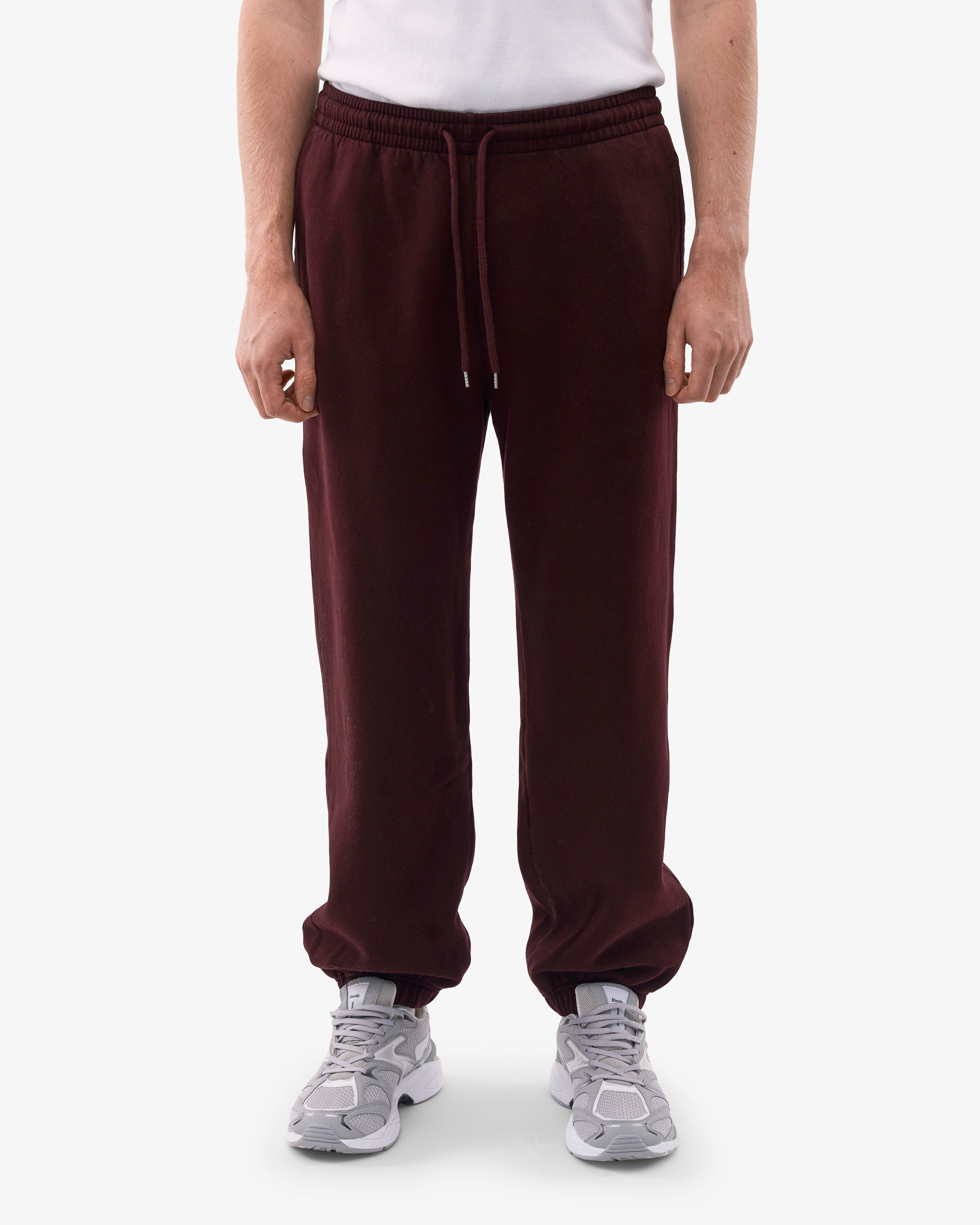 Organic Relaxed Sweatpants for Women - Soft Comfortable Lounge Pants in Oxblood Red - Perfect for Yoga, Home Wear and Casual Outfits