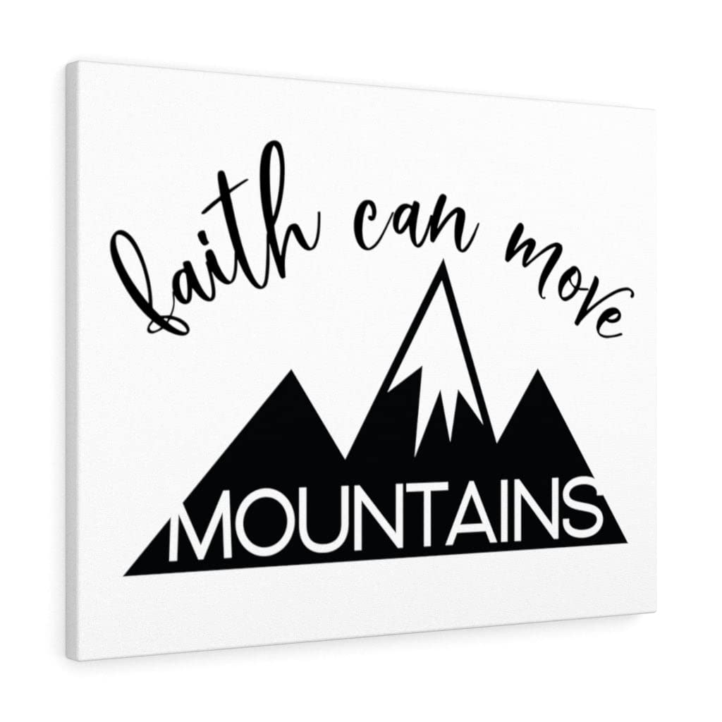 Faith Can Move Mountains Christian Wall Art Print - Inspirational Scripture Wall Decor for Home & Office - Ready to Hang Gift for Religious Housewarming, Wedding & Spiritual Encouragement