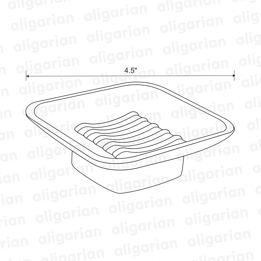 Aligarian Glass Square Soap Dish - Premium Bathroom Soap Holder for Bar Soap, Elegant & Durable - Perfect for Sink Countertop, Shower Shelf & Vanity Organizer