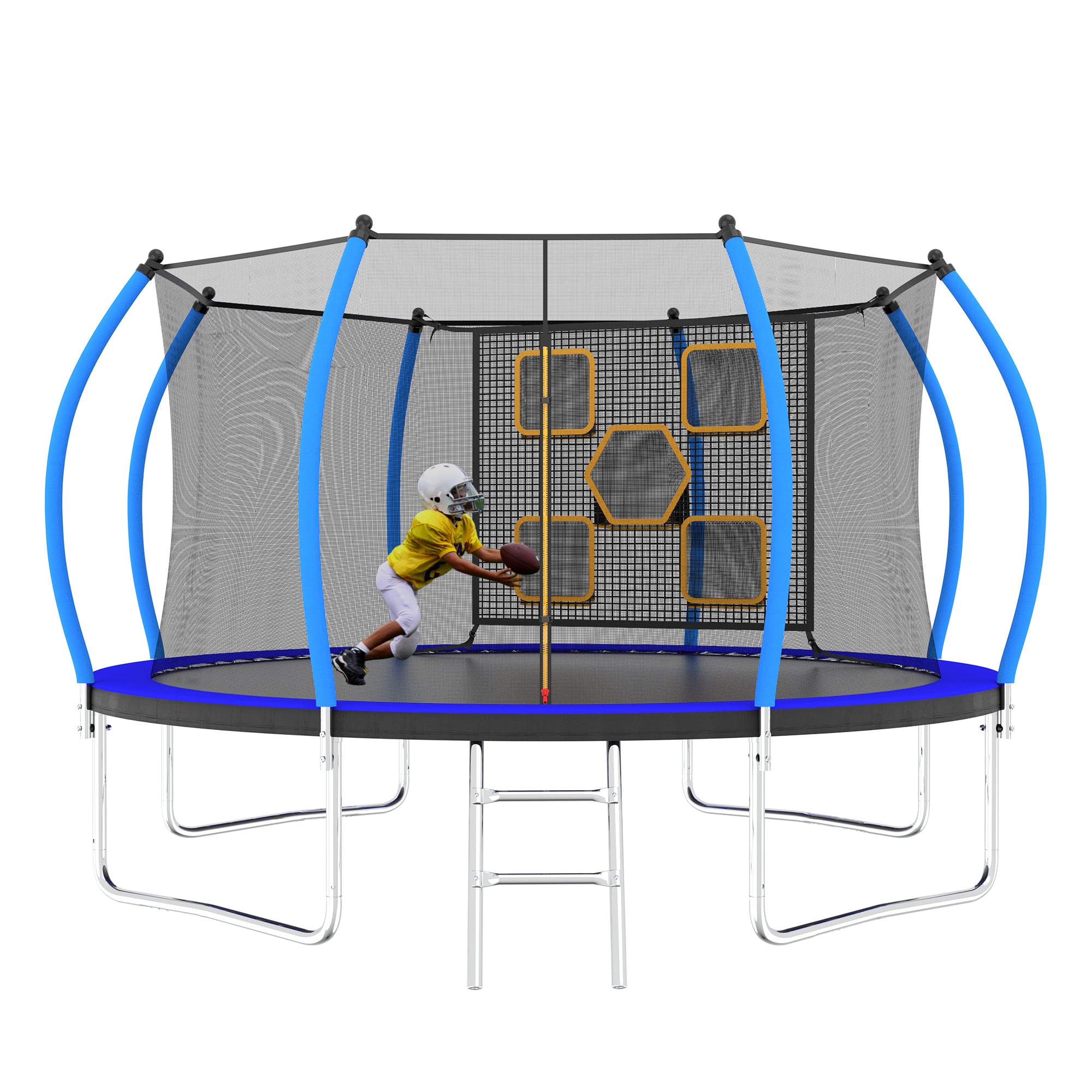 12FT Trampoline with Safety Enclosure & Ladder - ASTM Approved Outdoor Trampoline for Kids - Perfect for Backyard Fun, Exercise, and Family Recreation