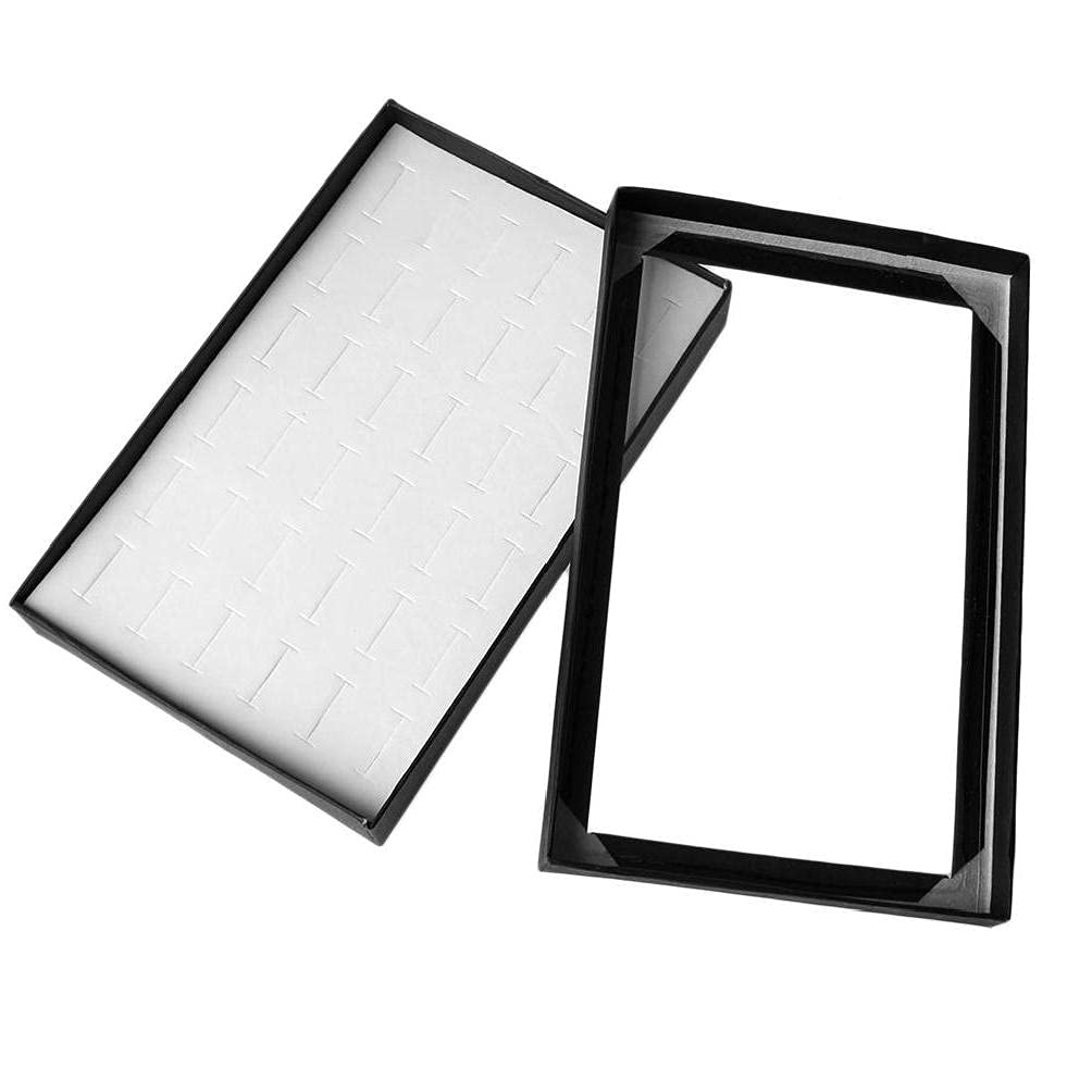 W-LOVE 36 Slot Jewelry Organizer Box - Ring Earring Display Tray with Clear Lid for Necklace Bracelet Storage | Perfect for Jewelry Store, Boutique & Home Organization