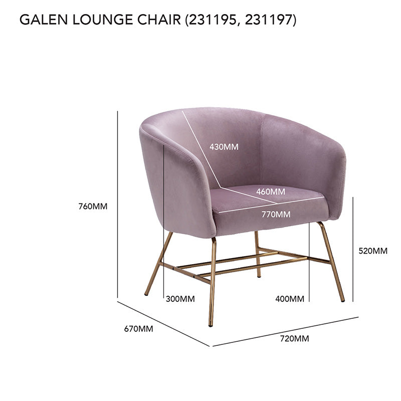 GALEN Modern Lounge Chair in Ash Grey - Comfortable Living Room Seating for Relaxing & Reading
