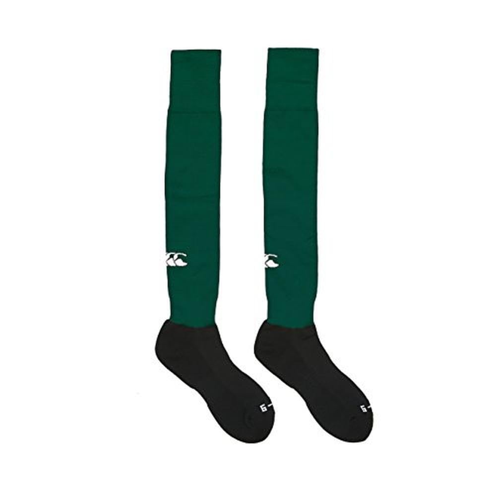 Canterbury Men's Solid Rugby Socks - Forest Green, Large Size - Durable Athletic Socks for Rugby, Football & Sports Training