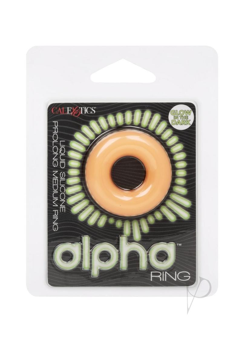 Alpha Glow in the Dark Liquid Silicone Prolong Medium Ring - Orange Color, Comfort Fit, Waterproof & Hypoallergenic - Perfect for Nighttime Visibility, Raves, Concerts & Outdoor Adventures